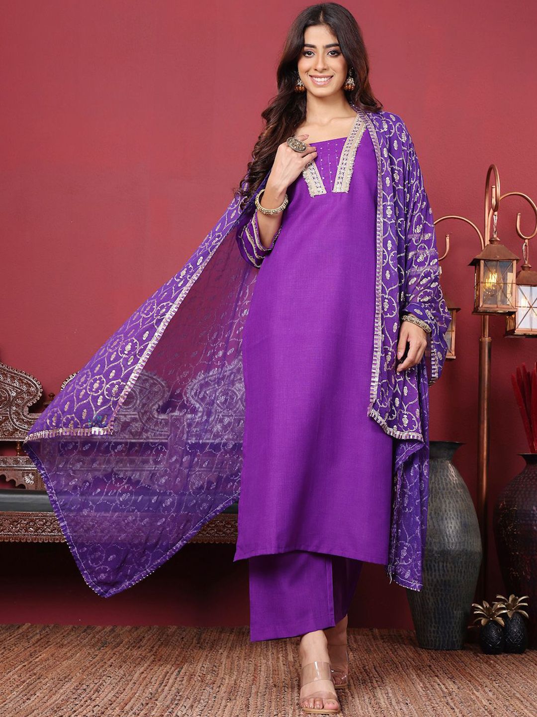 all about you Women Kurta, Trousers With Dupatta