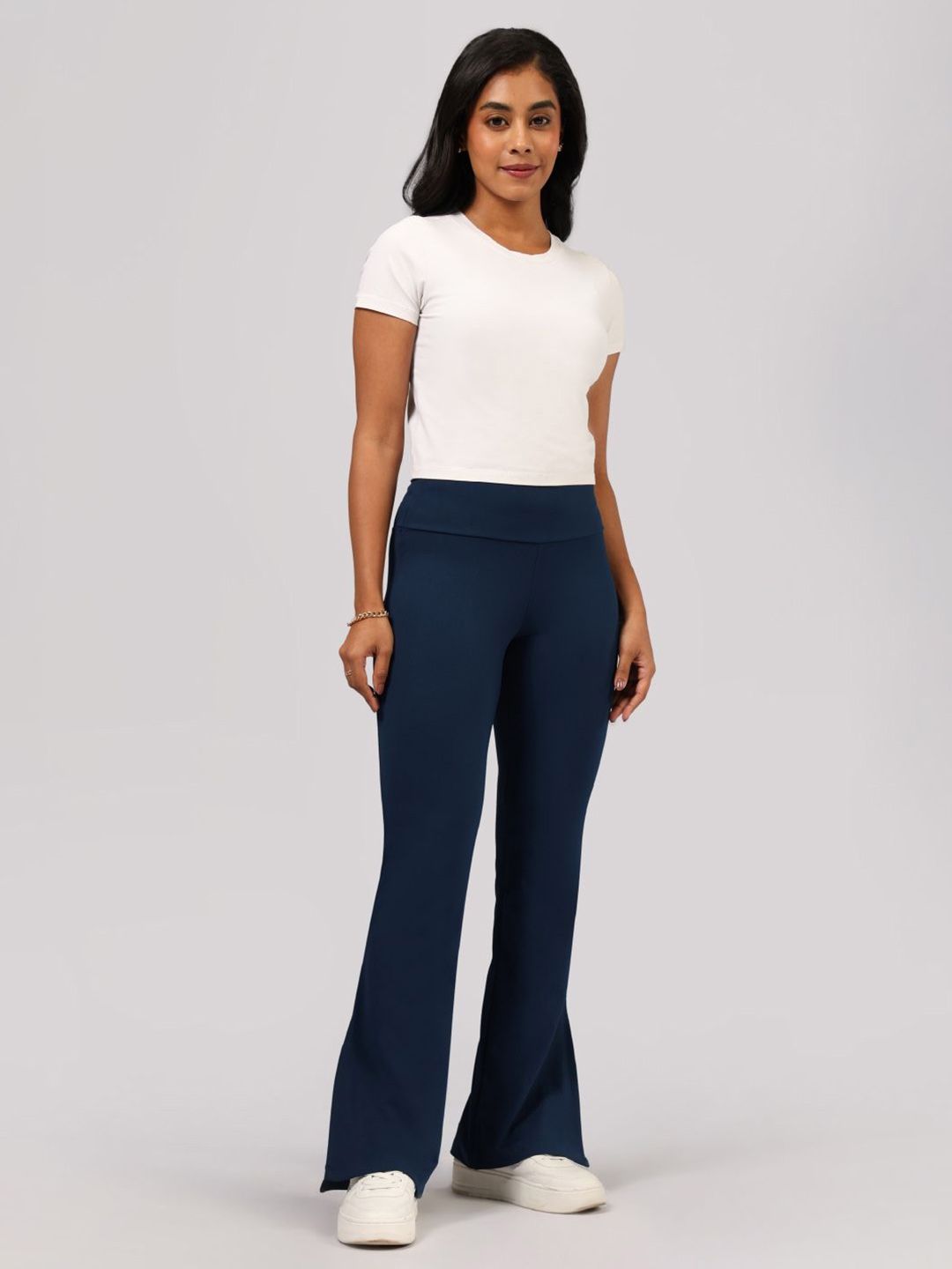 Blissclub Women Relaxed Flared High-Rise Bootcut Trousers-image-11