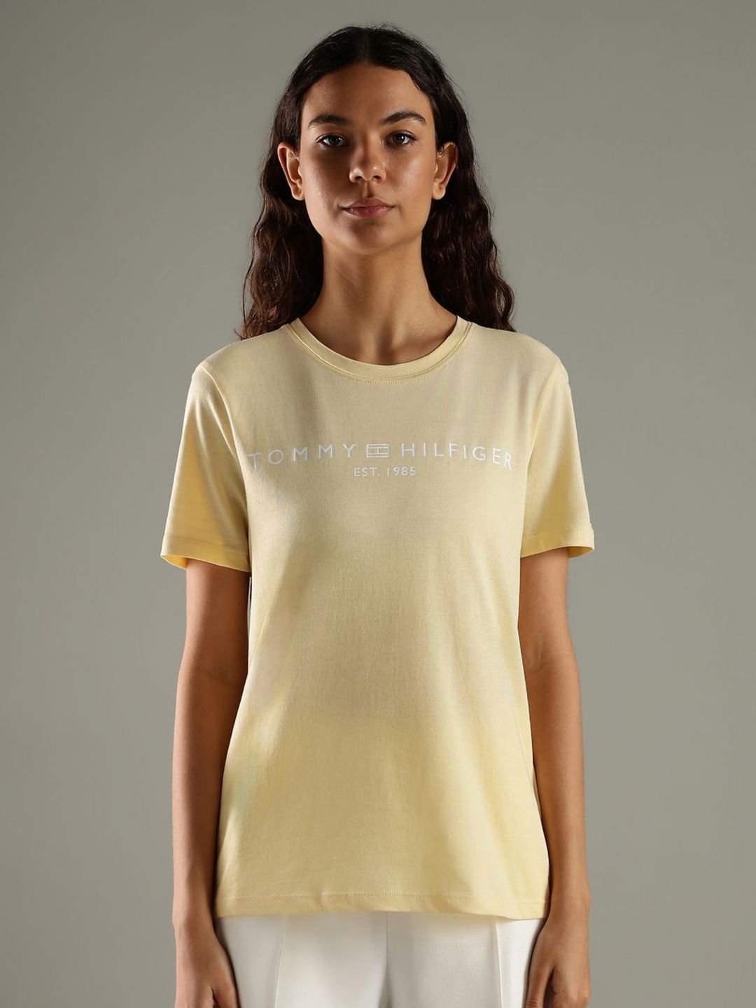 Tommy Hilfiger Brand Logo Printed Round Neck Regular Fit Cotton T-shirt-picture-21