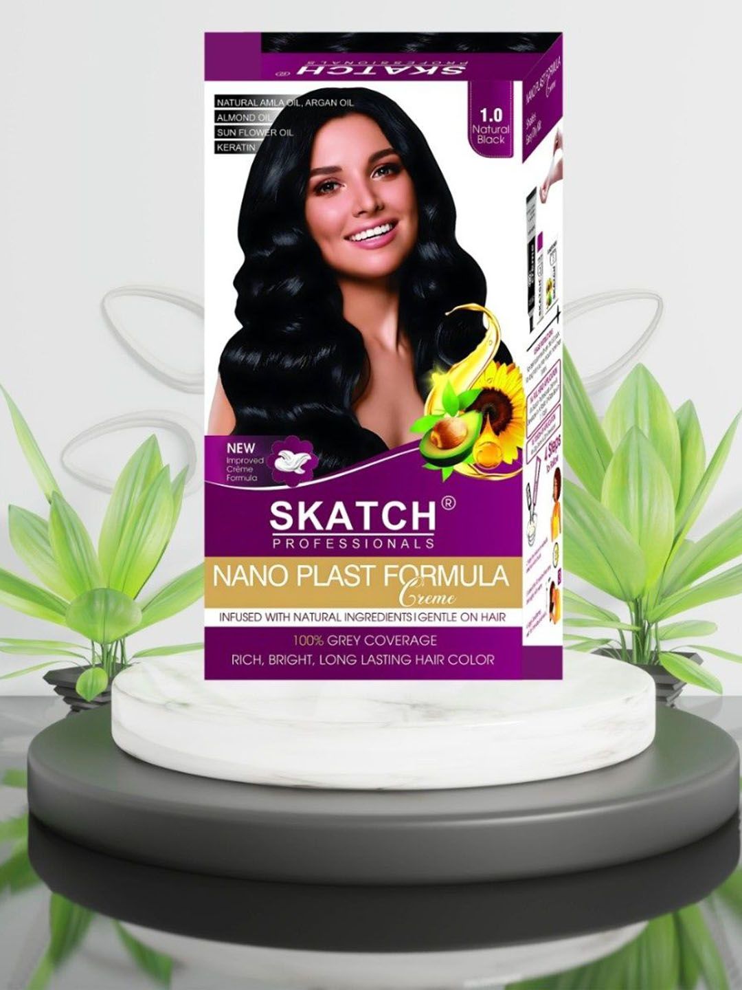 SKATCH PROFESSIONALS Nano Plast Formula Grey Coverage Hair Color - 100 g - Black-image-42