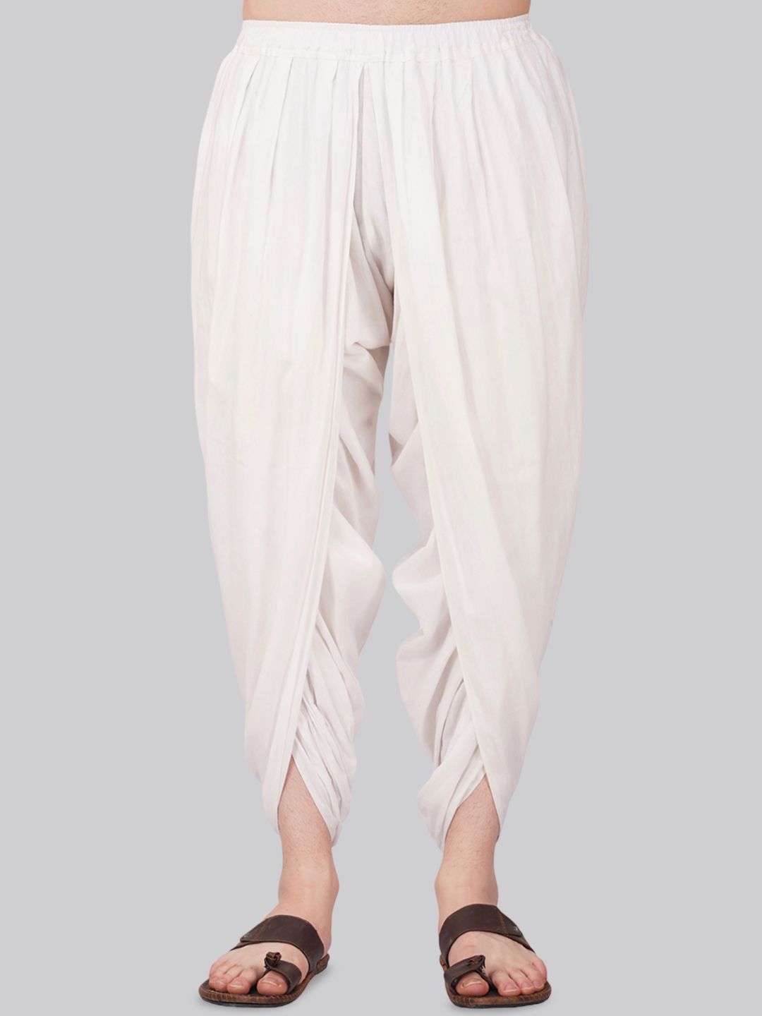 Fressia Fabrics Men Solid Cowl Pure Cotton Dhoti-picture-40
