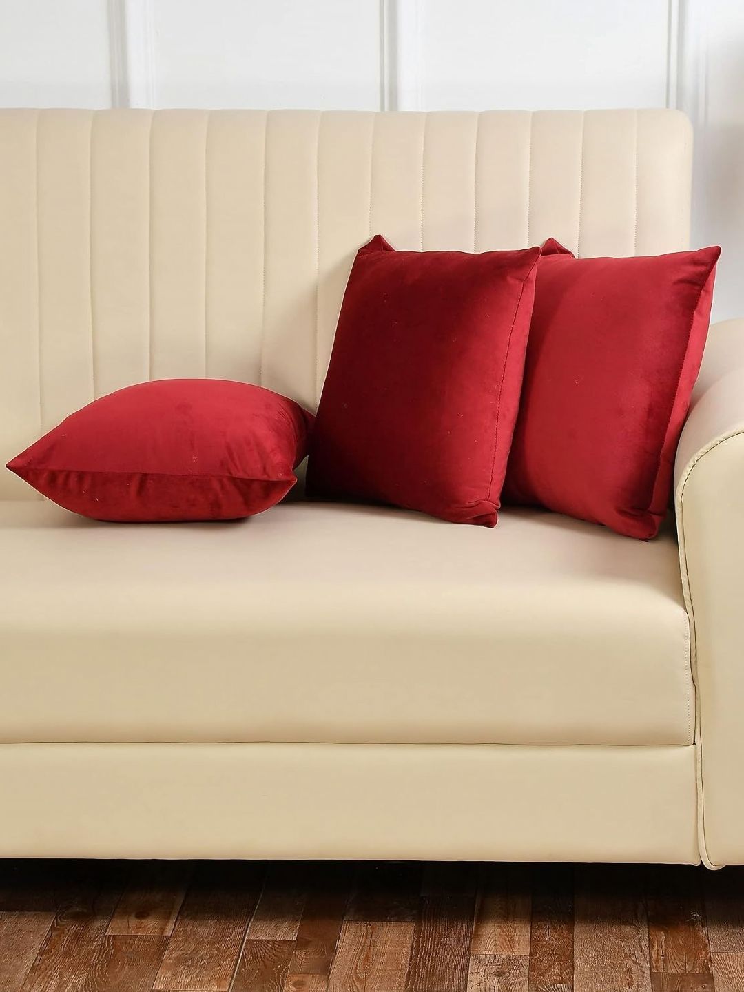 Yellow Weaves Unisex Maroon Cushion Covers-picture-38