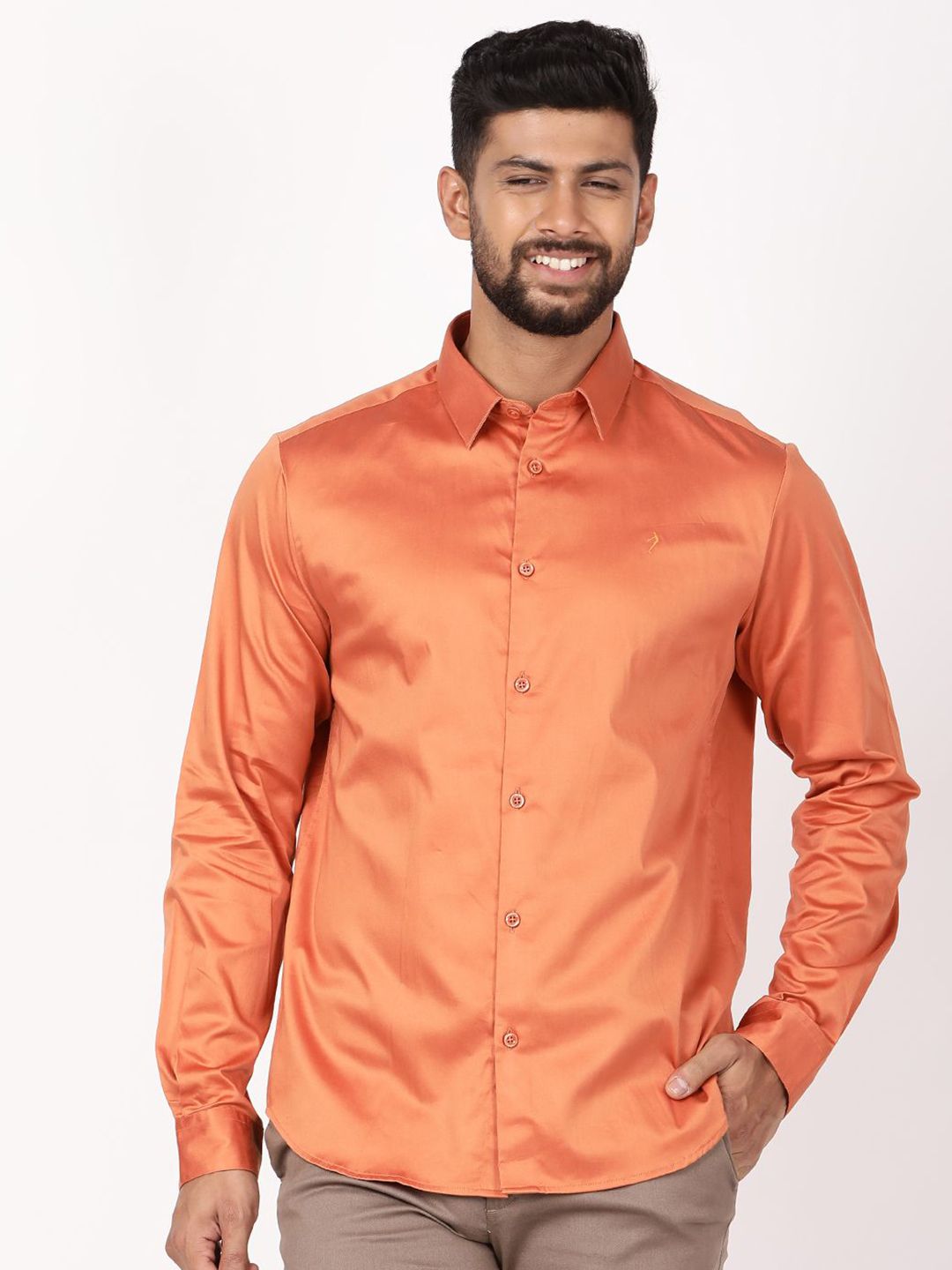 Indian Terrain Men Classic Slim Fit Solid Spread Collar Formal Shirt-picture-37