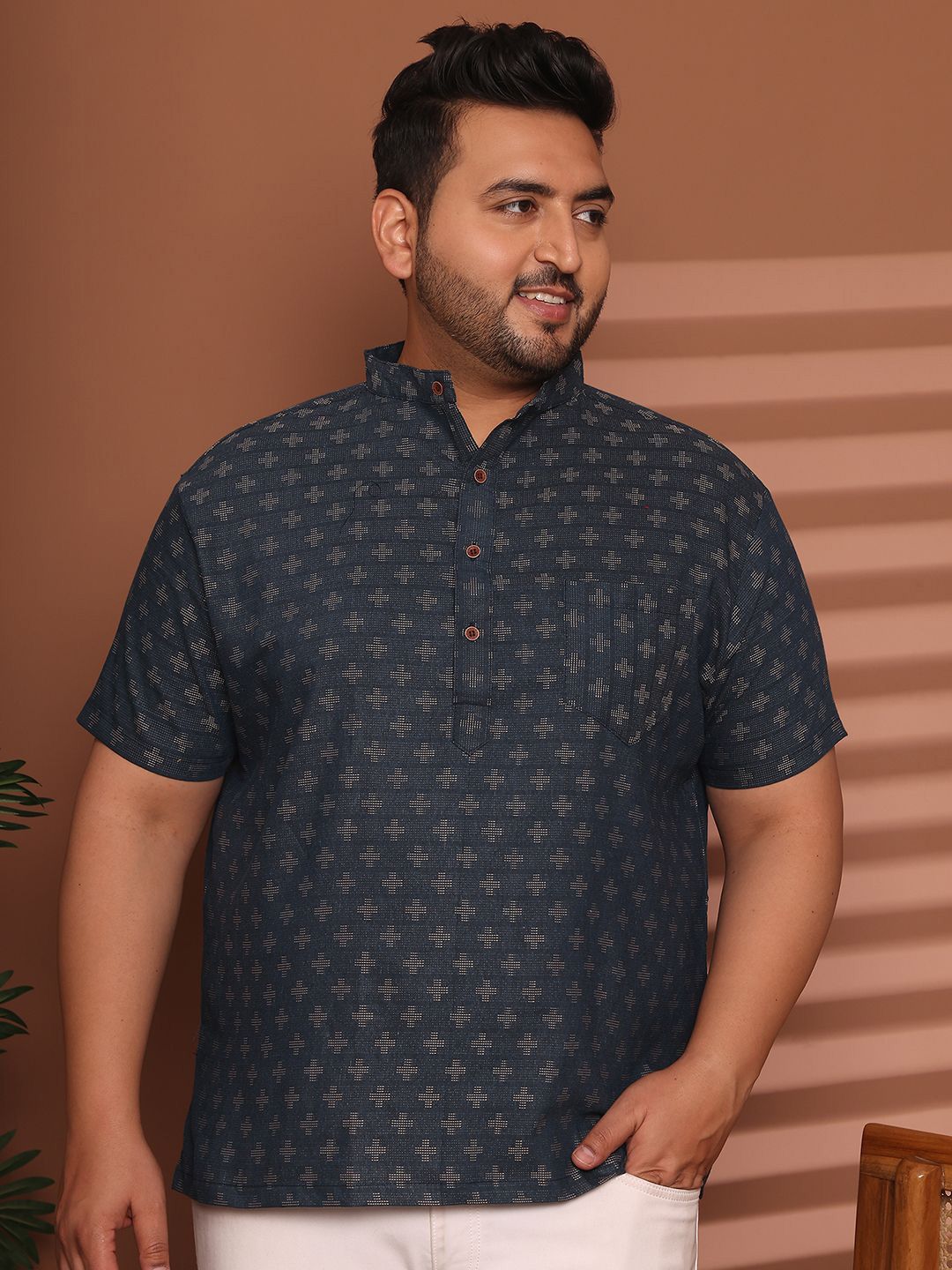 Enchanted Drapes Men Plus Size Ethnic Motifs Printed Daily Cotton Straight Kurta-picture-23