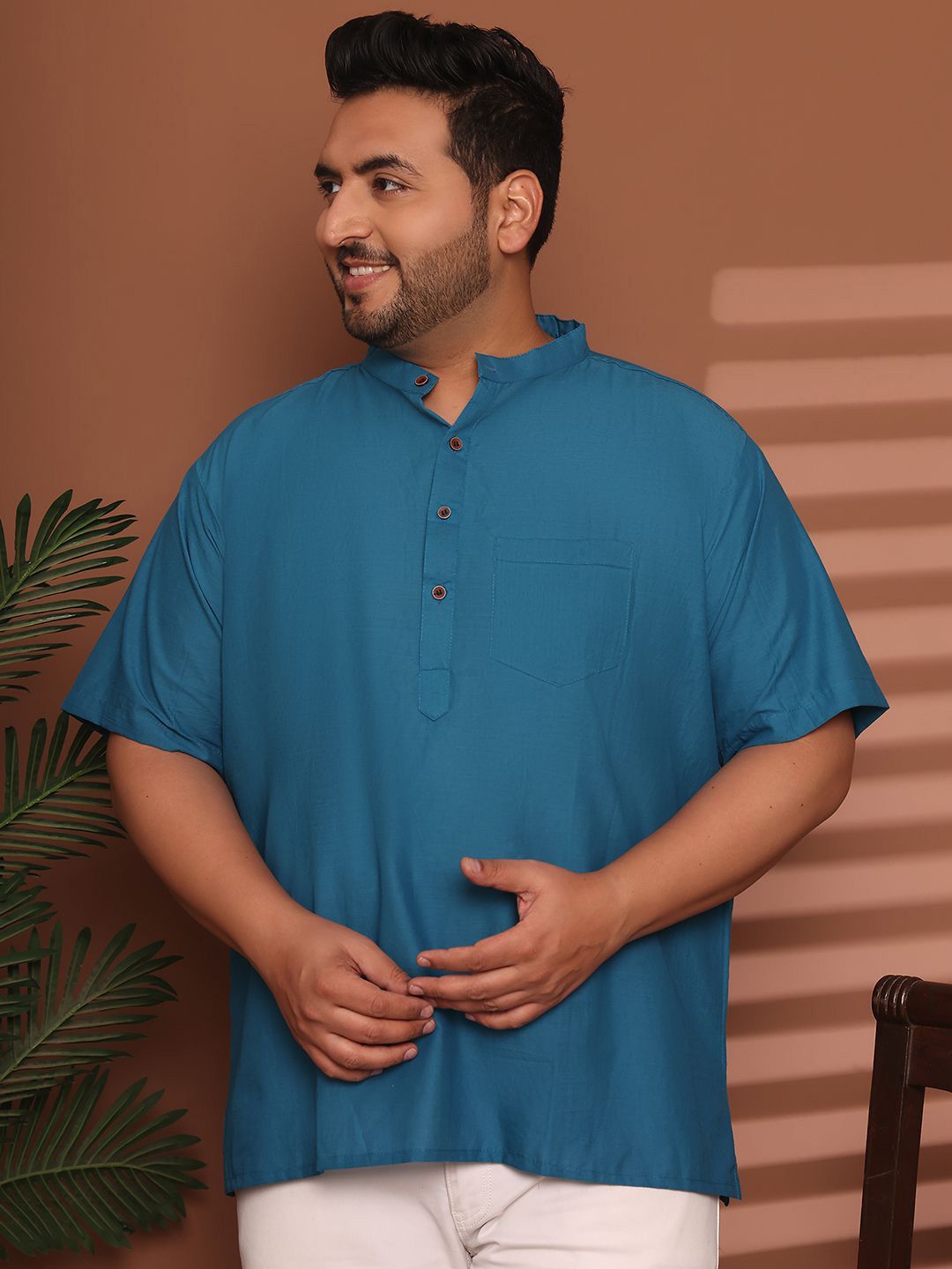 Enchanted Drapes Men Plus Size Solid Daily Cotton Straight Kurta-picture-39