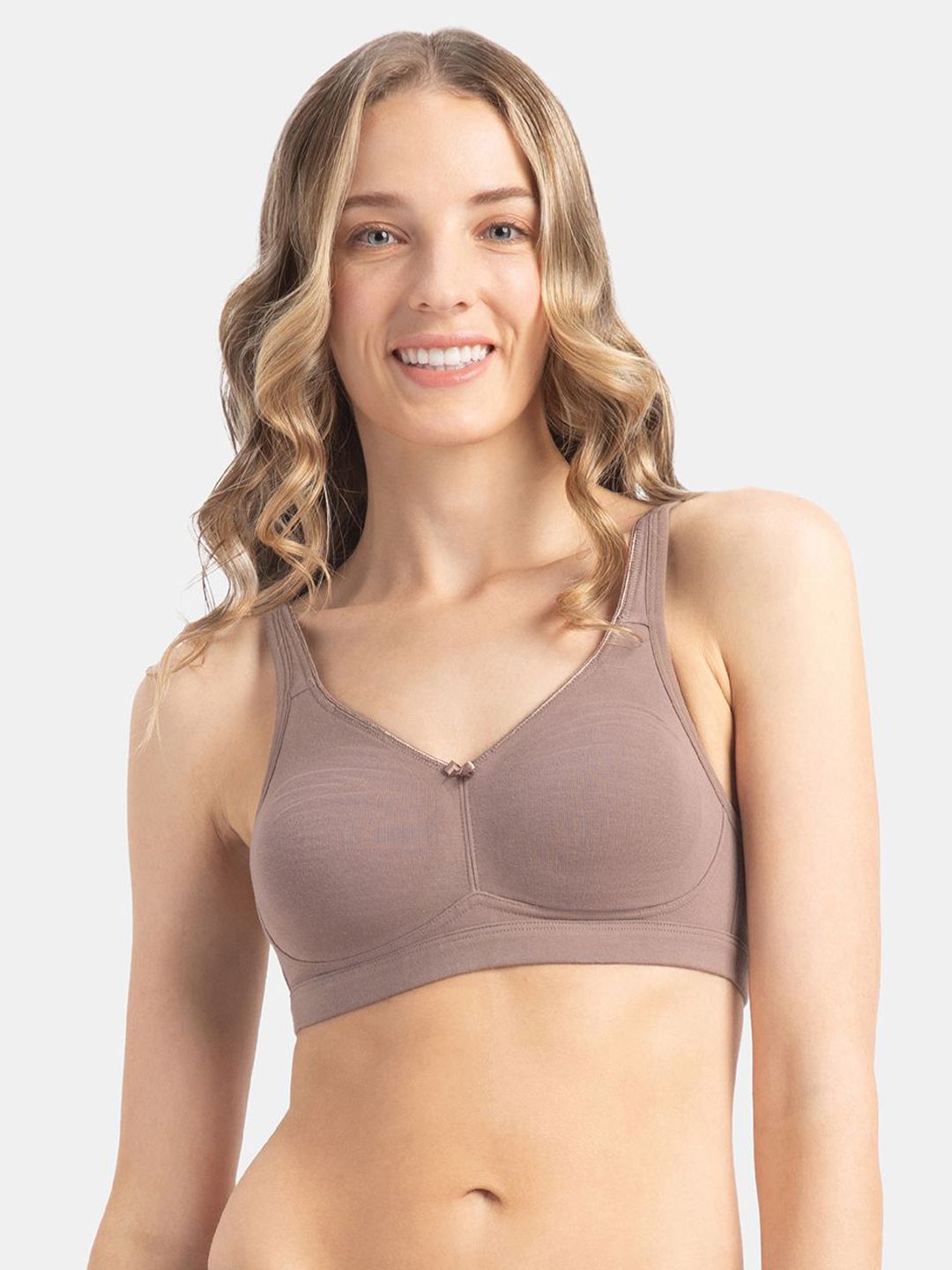 Jockey Wirefree Non Padded Cotton Full Coverage Solid Moulded Everyday Bra-FE41-picture-30