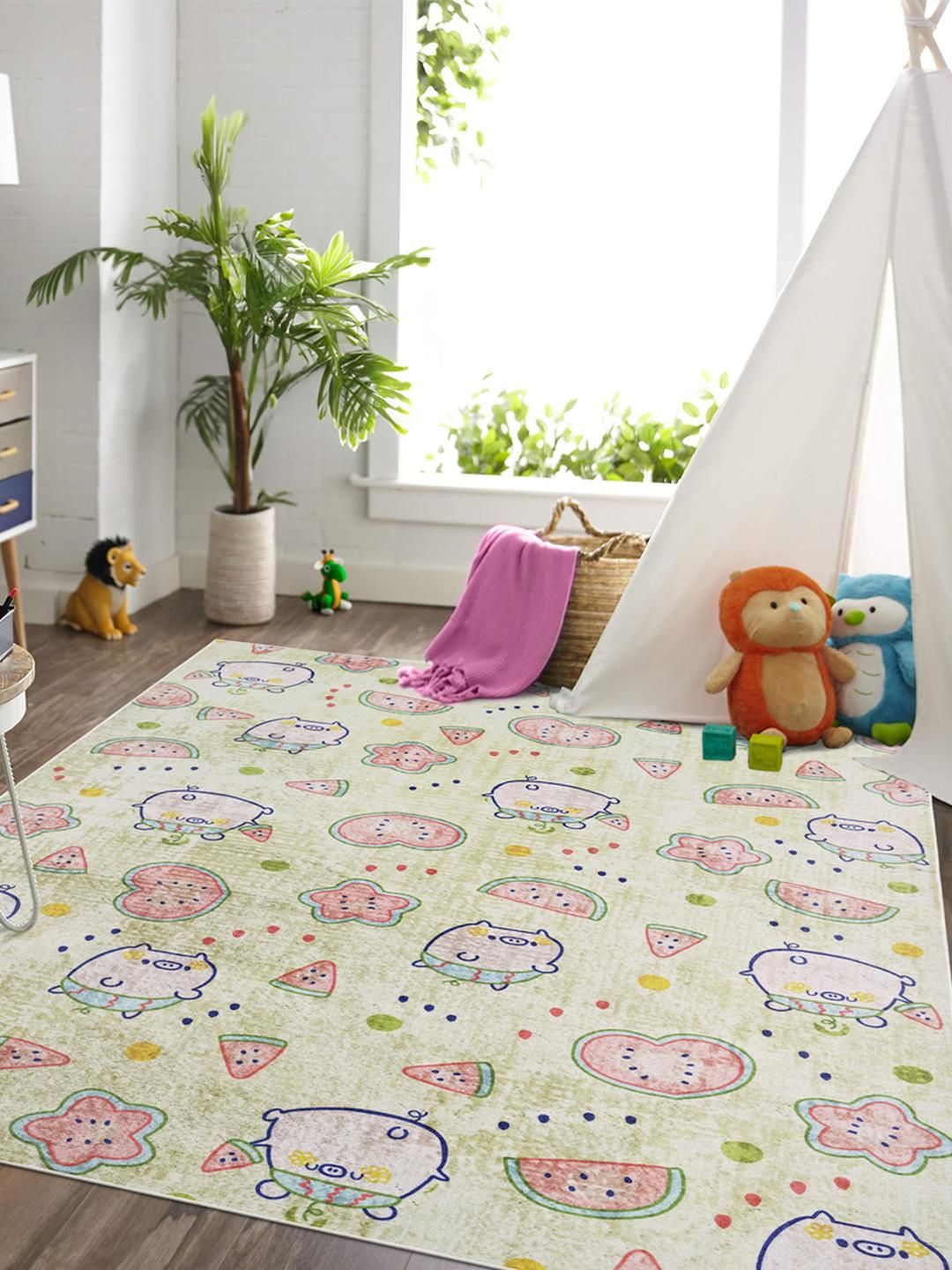 Kaleen India Lime Green Polyester Carpets-image-41