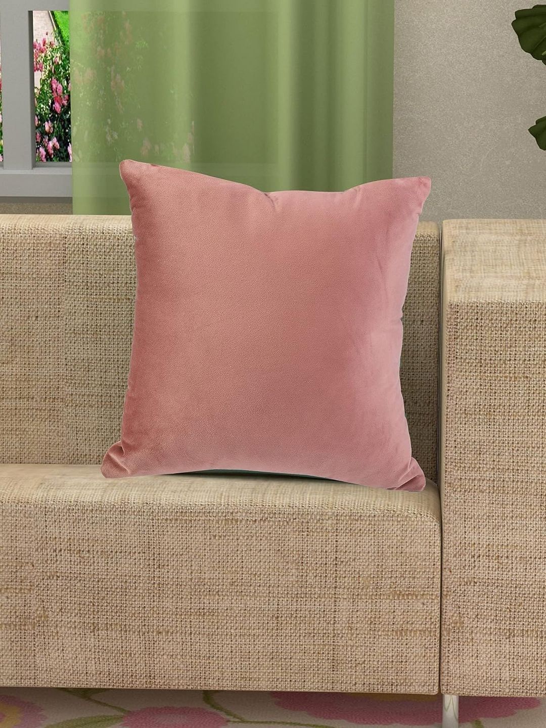 Yellow Weaves Rose Gold Velvet Square Cushion Cover-picture-33