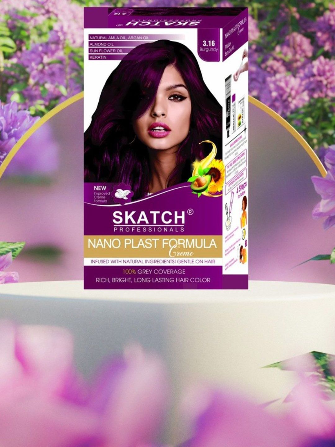 SKATCH PROFESSIONALS Nano Plast Formula Hair Color- 100 g - Burgundy-image-26