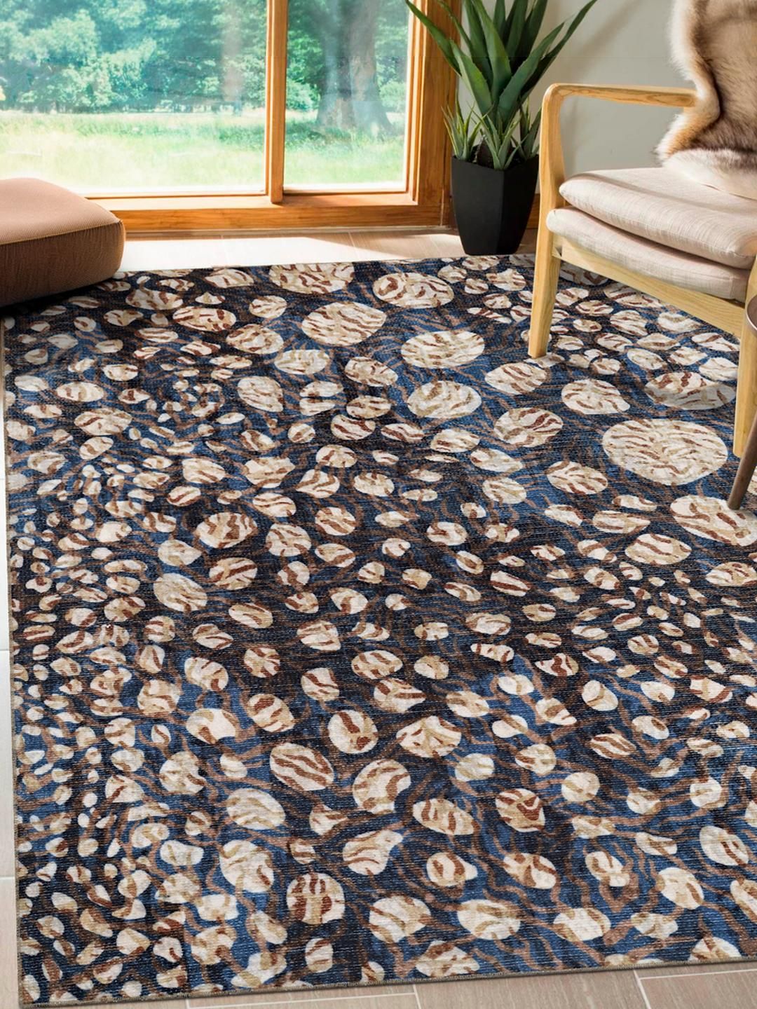 Kaleen India Blue Polyester Carpets-image-36