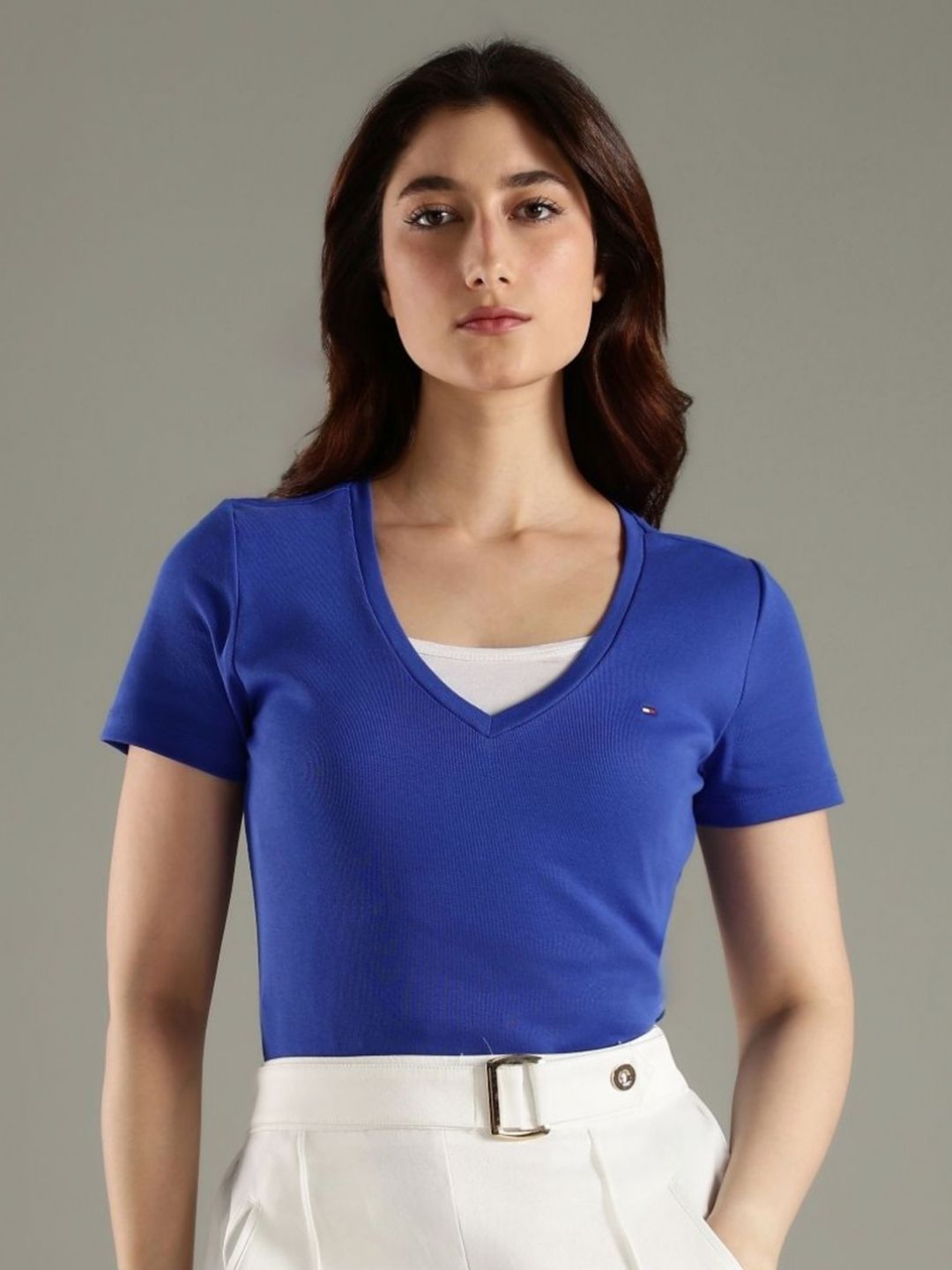 Tommy Hilfiger V Neck Regular Fit Cotton T-shirt-picture-26