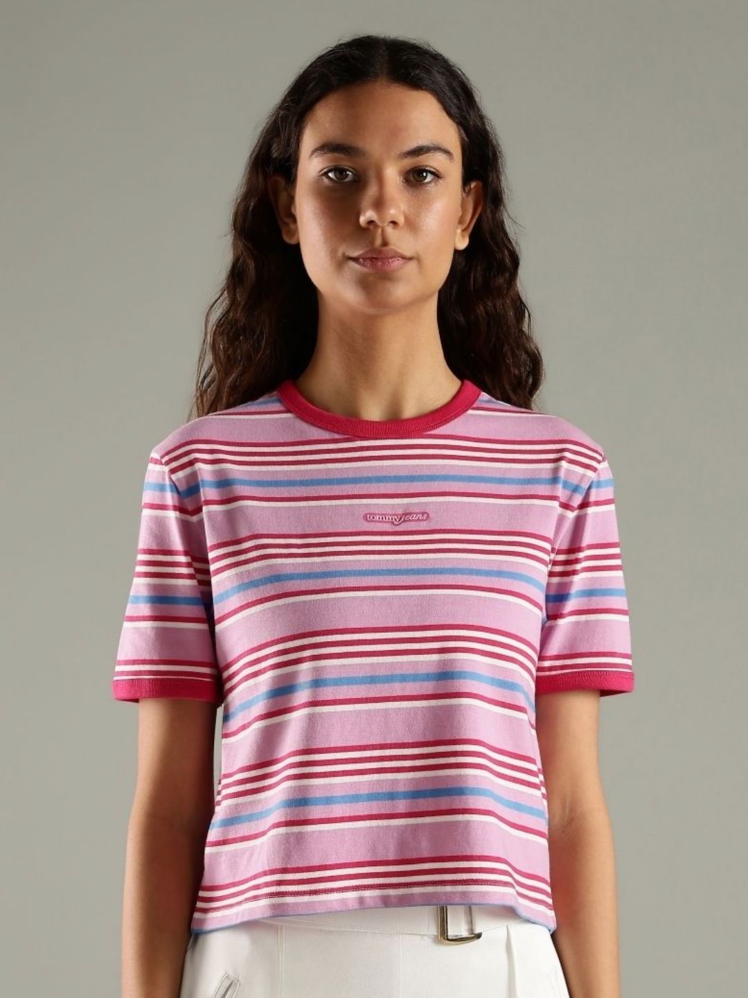 Tommy Hilfiger Striped Round Neck Regular Fit Cotton T-shirt-picture-19