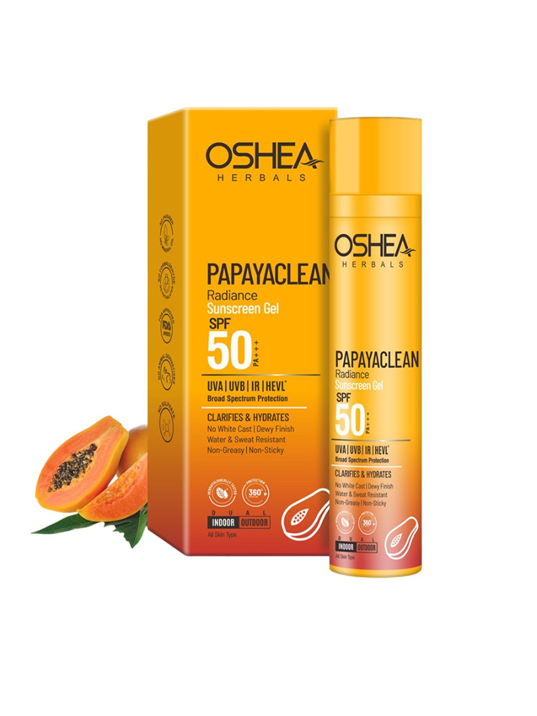 Oshea Herbals Papayaclean Radiance Sunscreen Gel SPF50 PA+++ - 50 ml-image-36
