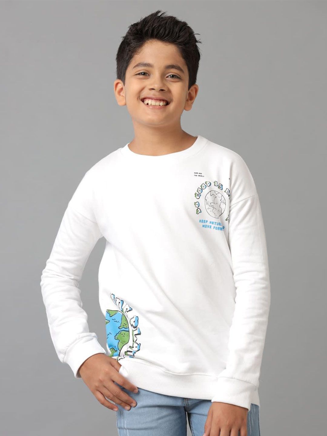 UNDER FOURTEEN ONLY Boys Cotton Graphic Printed Round Neck Sweatshirt-picture-22