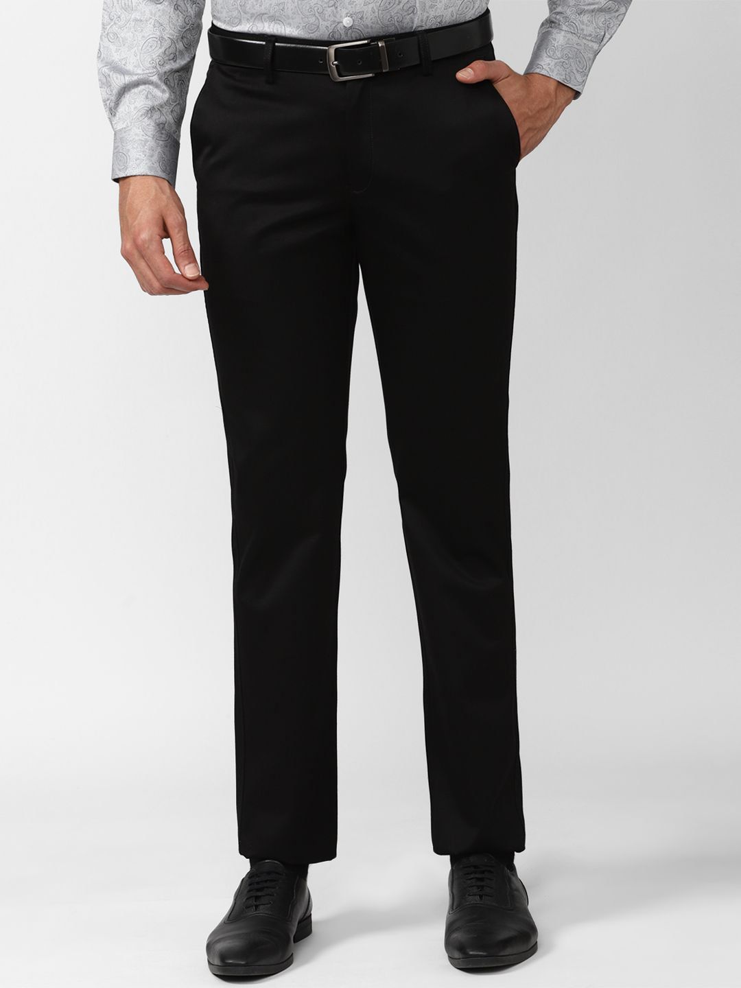 Peter England Casuals Men Solid Slim Fit Formal Trousers-picture-56