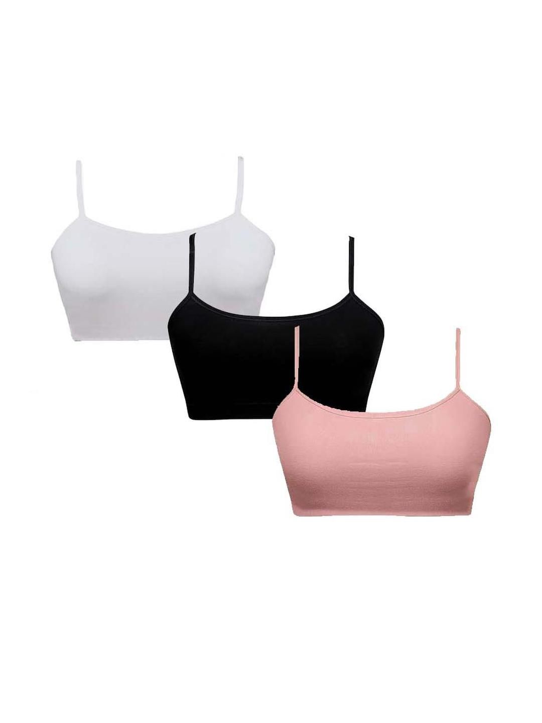 BRAAFEE Girls Pack of 3 Non Padded Full Coverage Sports Bra-picture-42