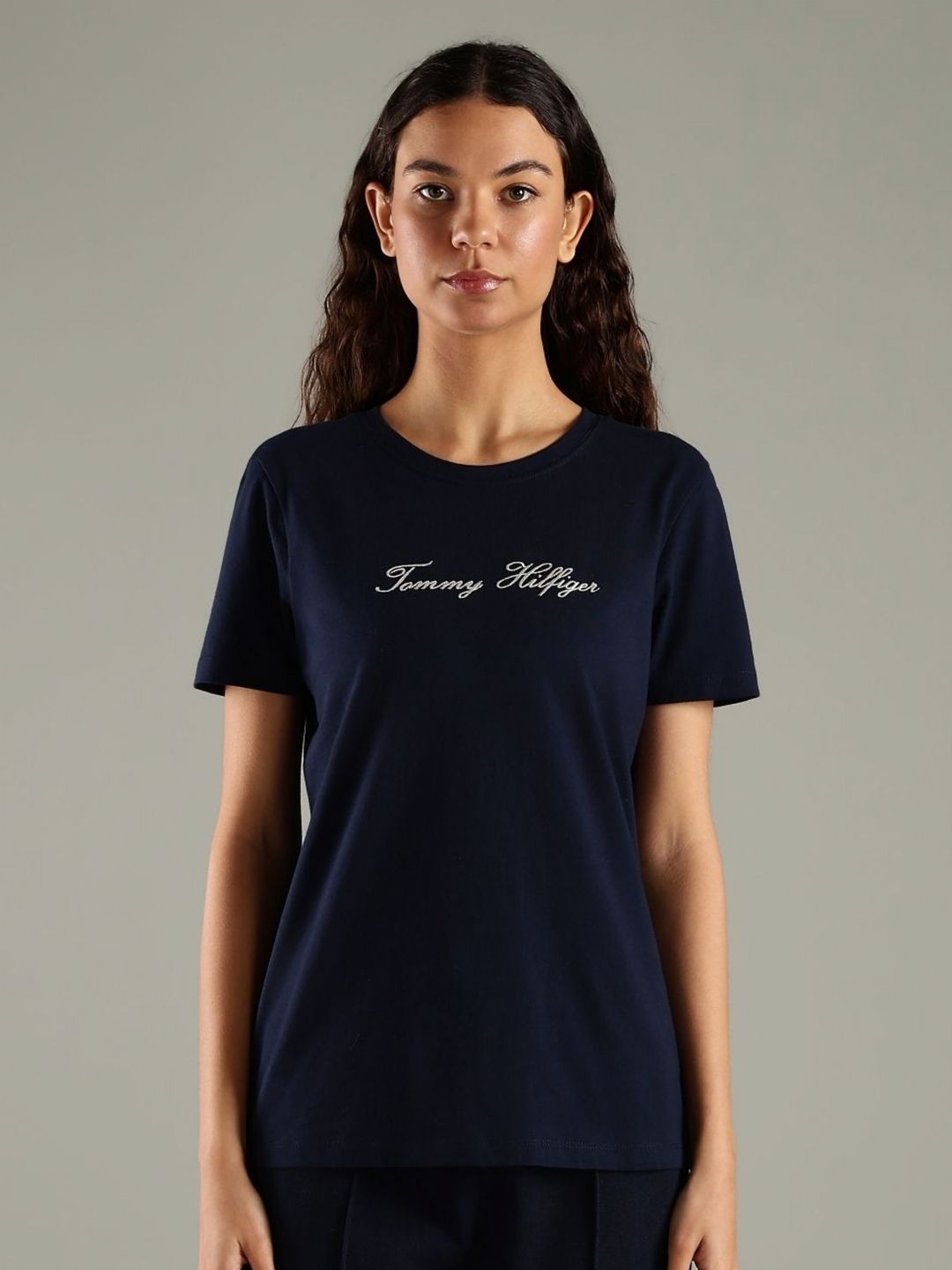 Tommy Hilfiger Brand Logo Printed Round Neck Regular Fit Cotton T-shirt-picture-20