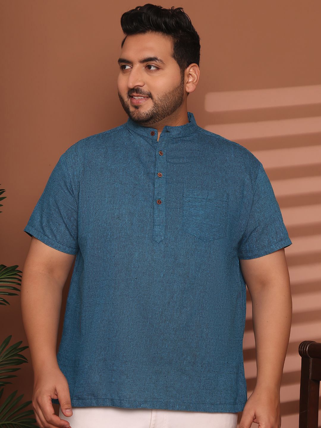 Enchanted Drapes Men Solid Cotton Straight Kurta-picture-24