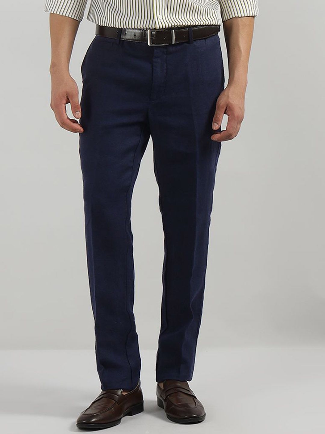 HACKETT LONDON Men Slim Fit Mid-Rise Formal Trousers-picture-38