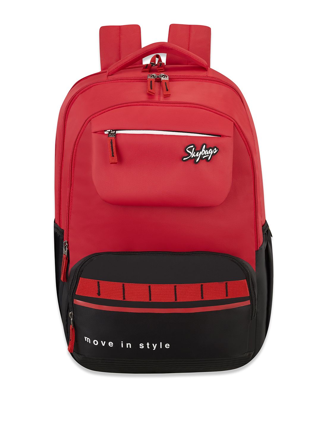 Skybags Kids Colourblocked Backpack With Tiffin Pocket & Rain Cover