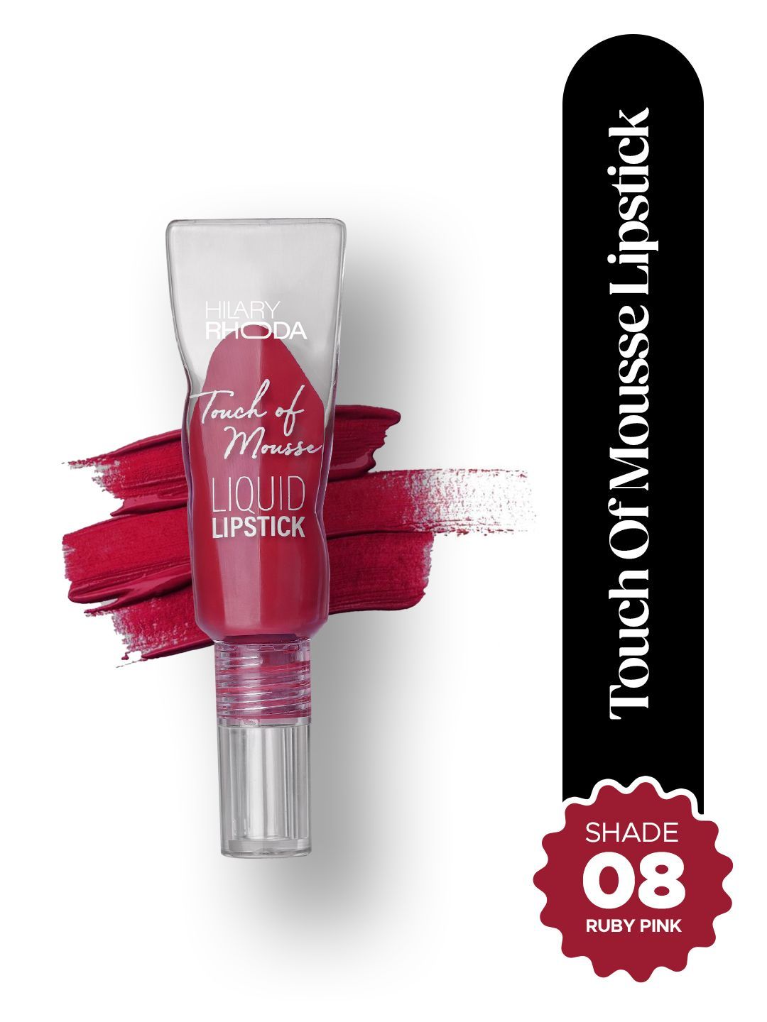 Hilary Rhoda Touch Of Mousse Matte Finish Waterproof Liquid Lipstick 5 ml- Ruby Pink 08-picture-26