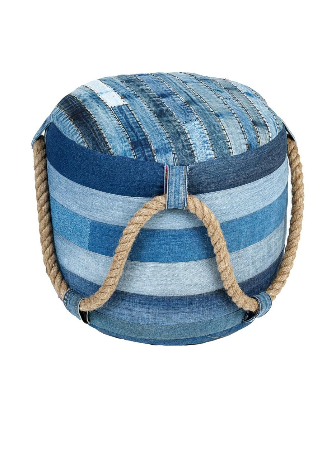 PLIVANA Blue Denim with Rope Pouffes-image-14