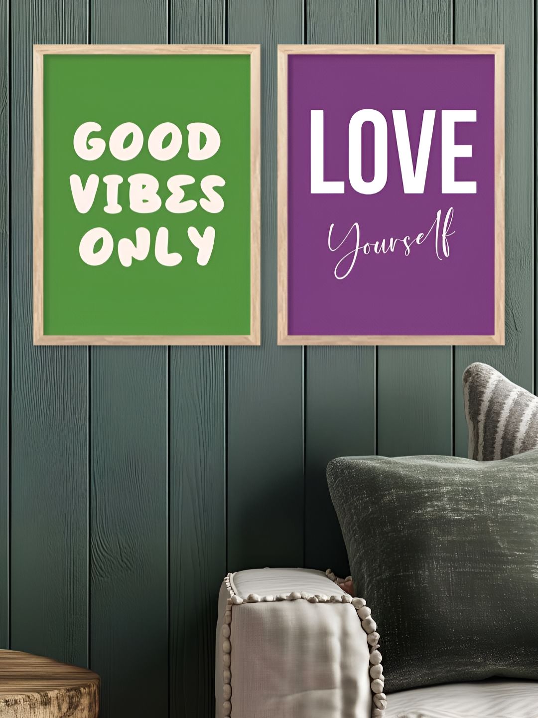 Kotart Brown & Green 2 Pieces Motivational Quote Printed Wooden Wall Arts-picture-23