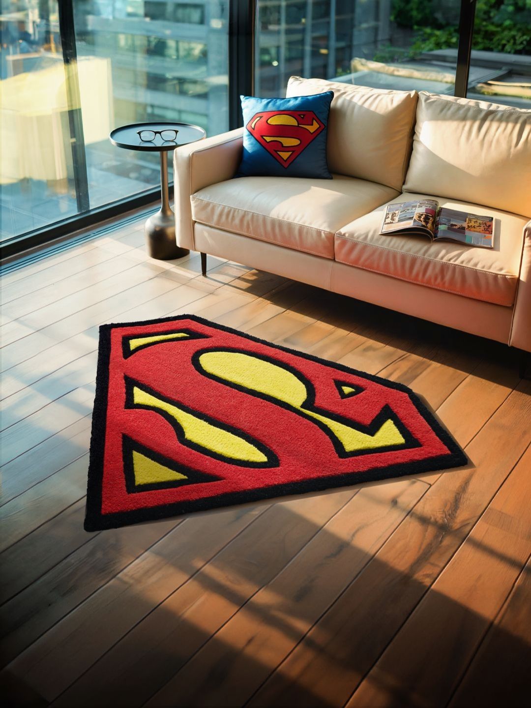 The Souled Store Red & Yellow Superman Logo Floor Runner