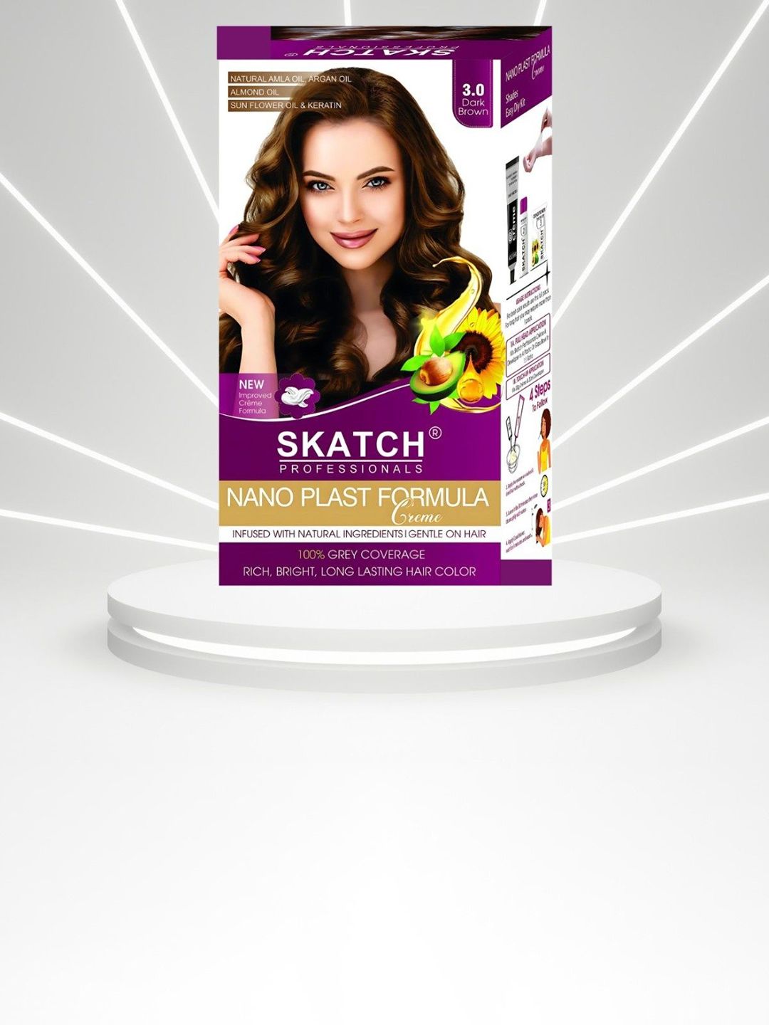 SKATCH PROFESSIONALS Nano Plast Formula Hair Color- 100 g- Dark Brown-image-27