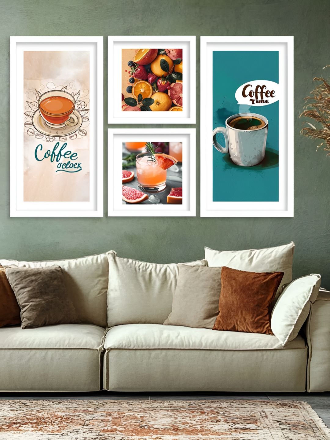 Kotart Blue & White 4 Pieces Restaurant Wooden Wall Arts-picture-24