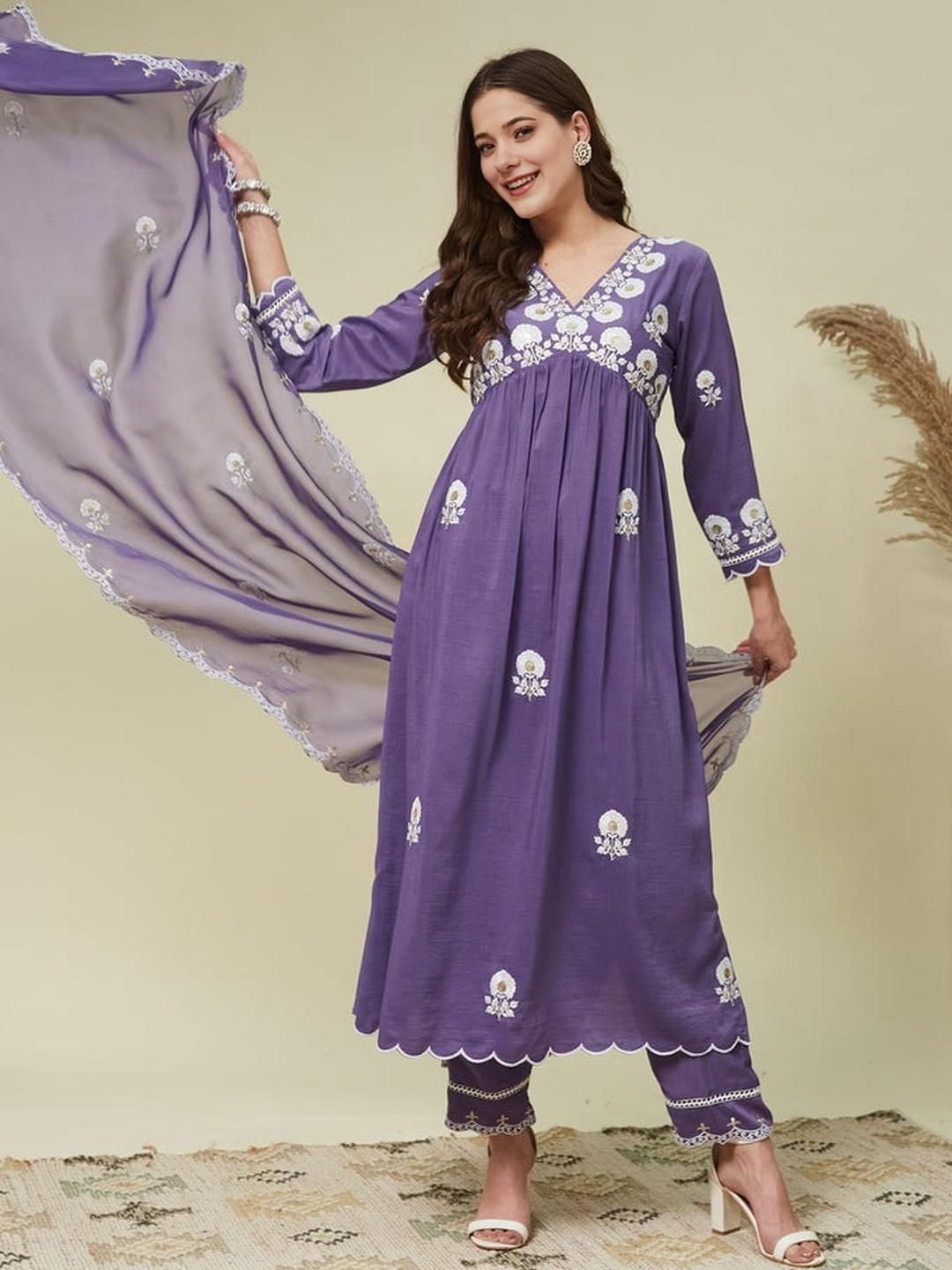 CaniBani Silk Blend Embroidered Kurta Sets