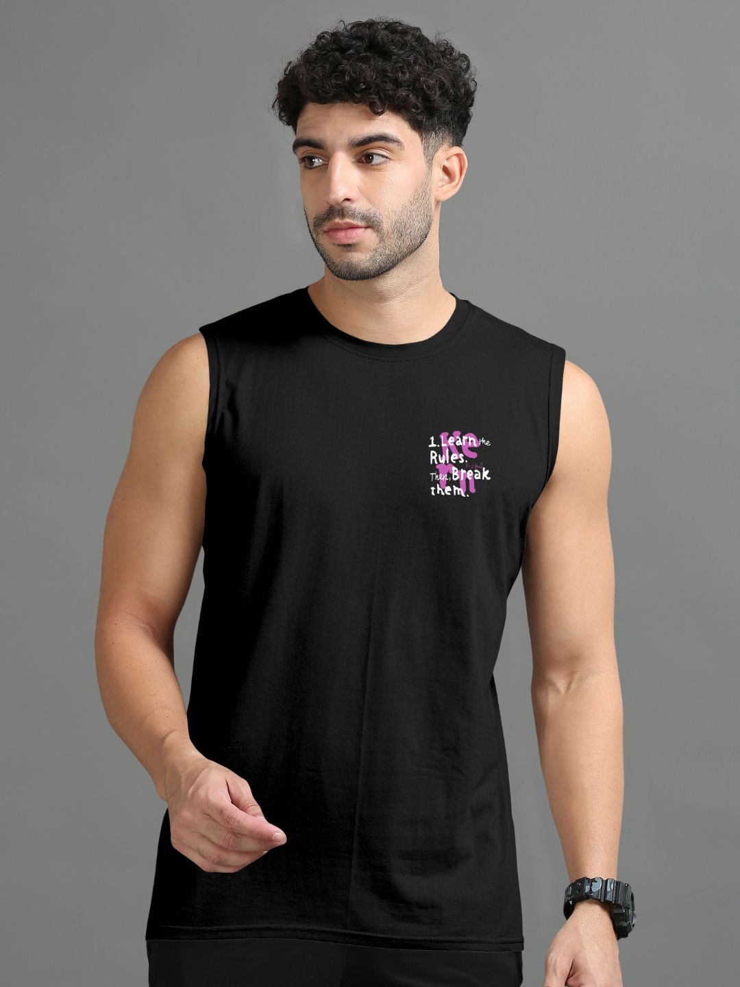 Triptee Printed Pure Cotton Gym Vest-picture-13