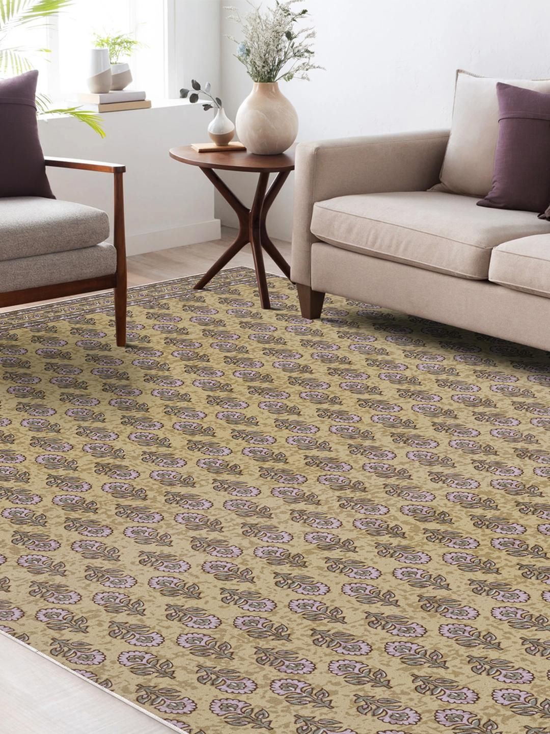 Kaleen India Lime Green Polyester Carpets-image-5