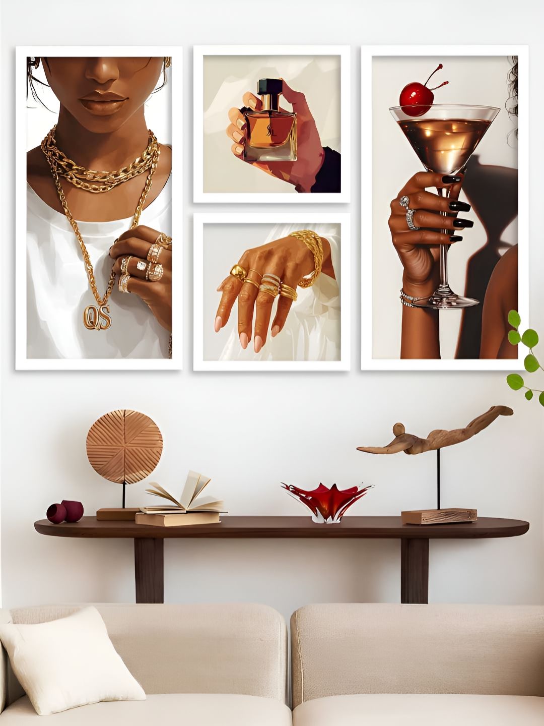 Kotart Set of 4 Wood Abstract Wall Paintings-picture-16