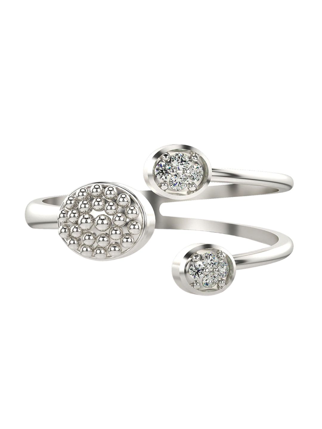 VALANOVA 18K White Gold Plated Sterling Silver 0.06 Ct Certified Lab Grown Diamond Ring-picture-47