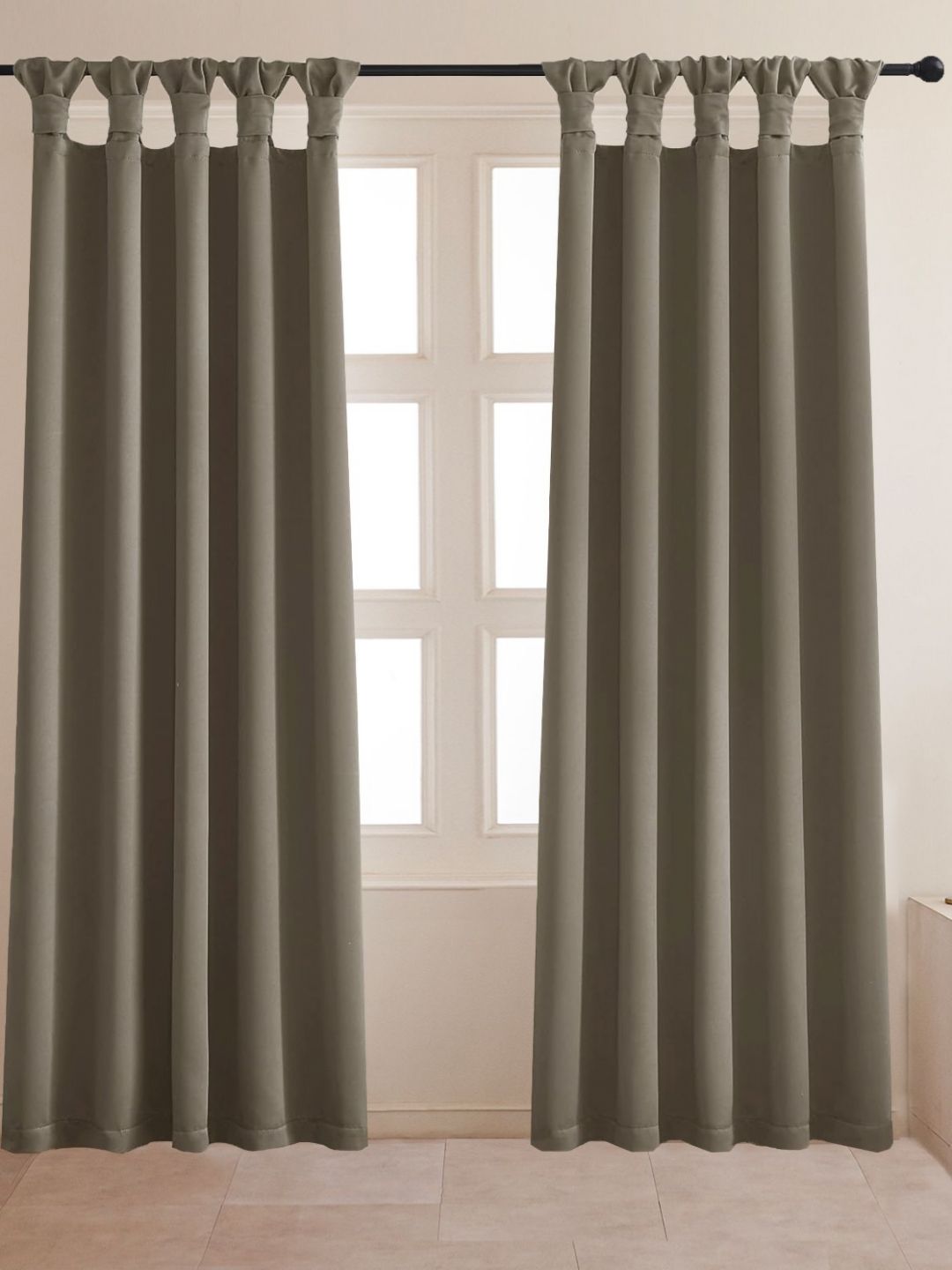 HOMEMONDE Grey 2 Pieces Black Out Long Door Curtains-picture-24
