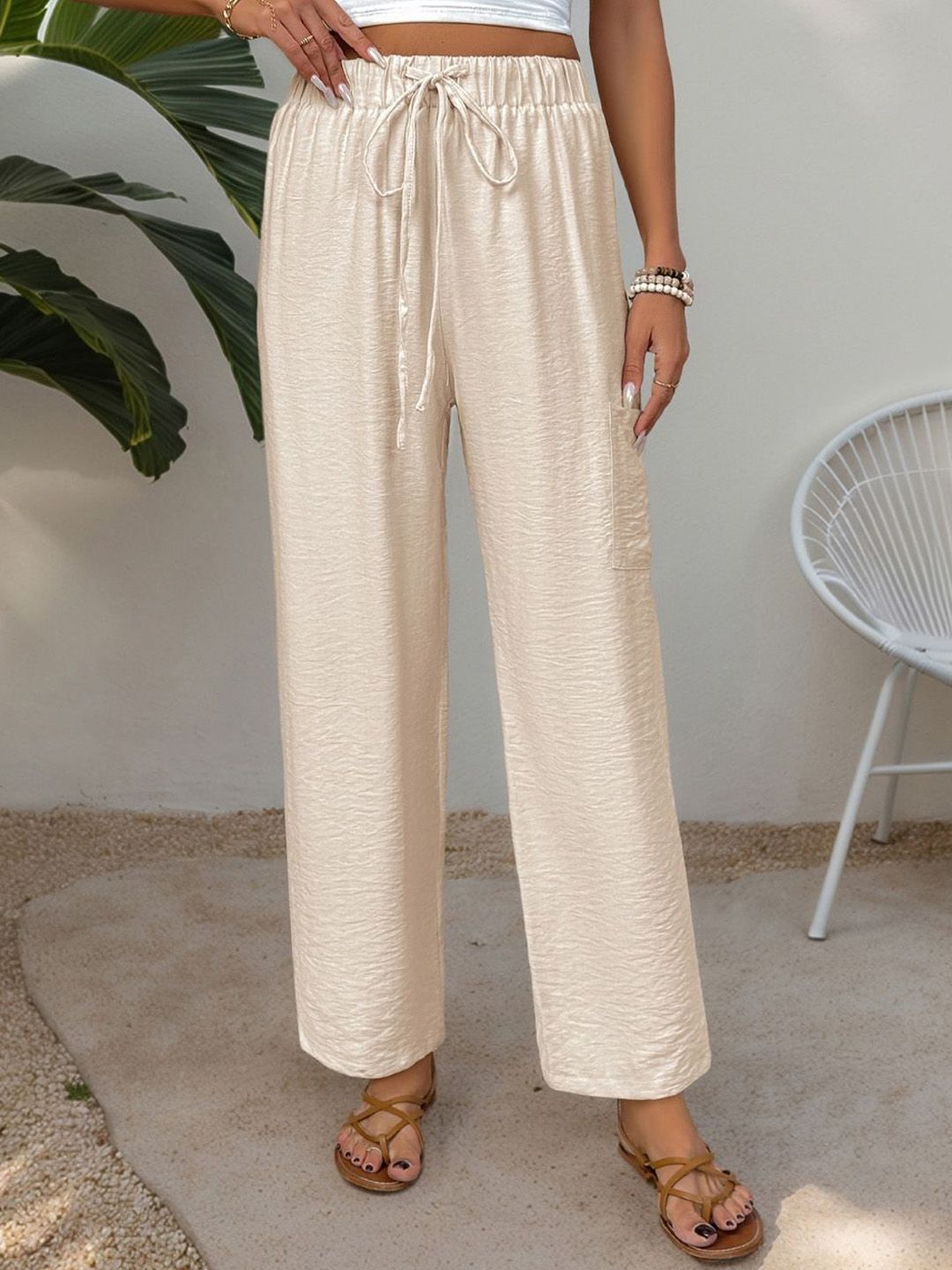 StyleCast Women Solid Mid-Rise Regular Fit Relaxed Trousers-picture-23