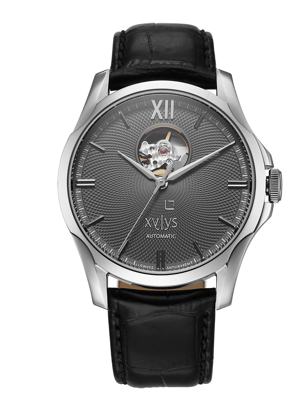 Xylys Men Automatic Analog Grey Dial Black Leather Strap Watch - 40059SL02E-image-22
