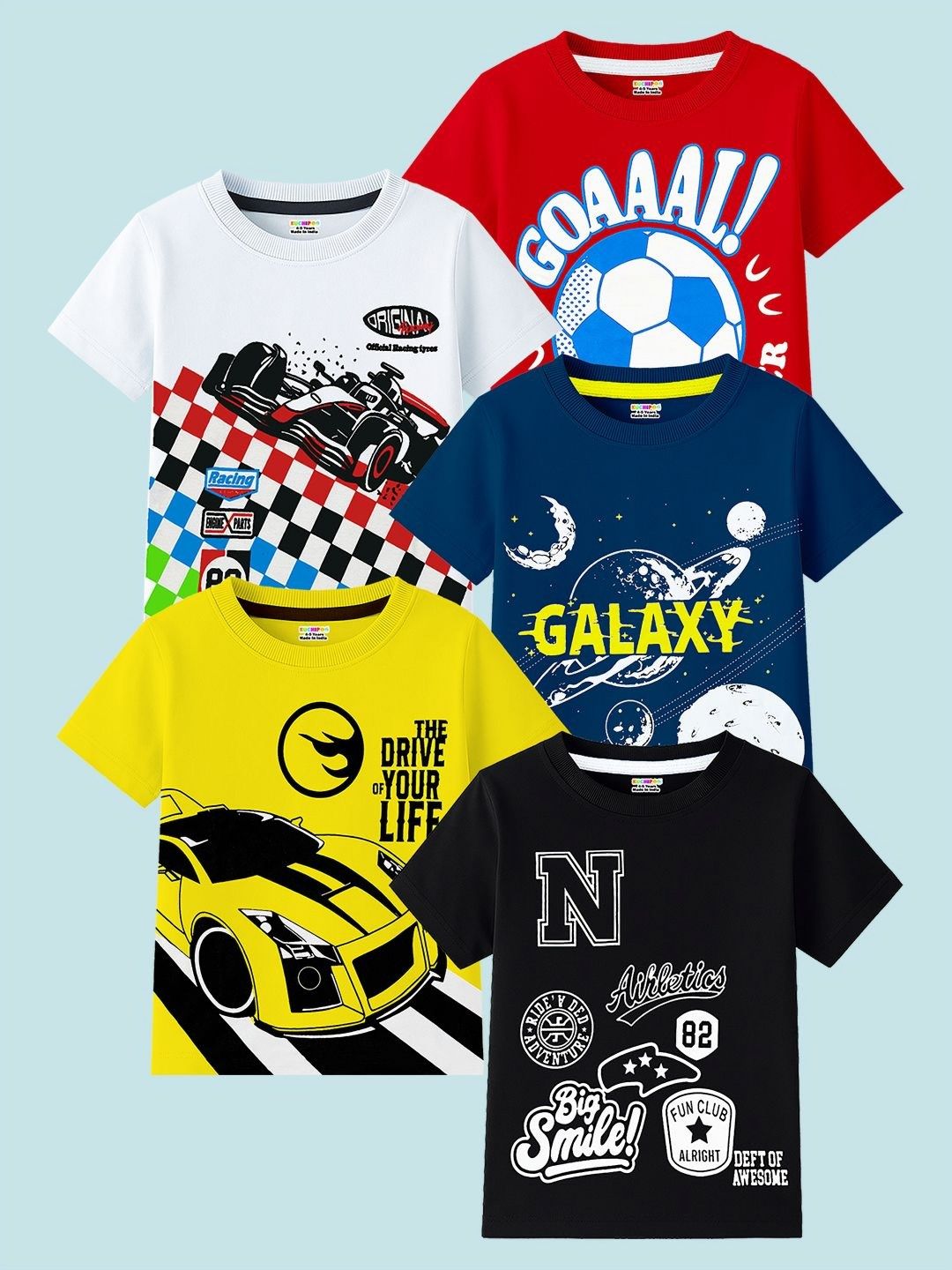 KUCHIPOO Boys 5 Printed Applique T-shirt-picture-26