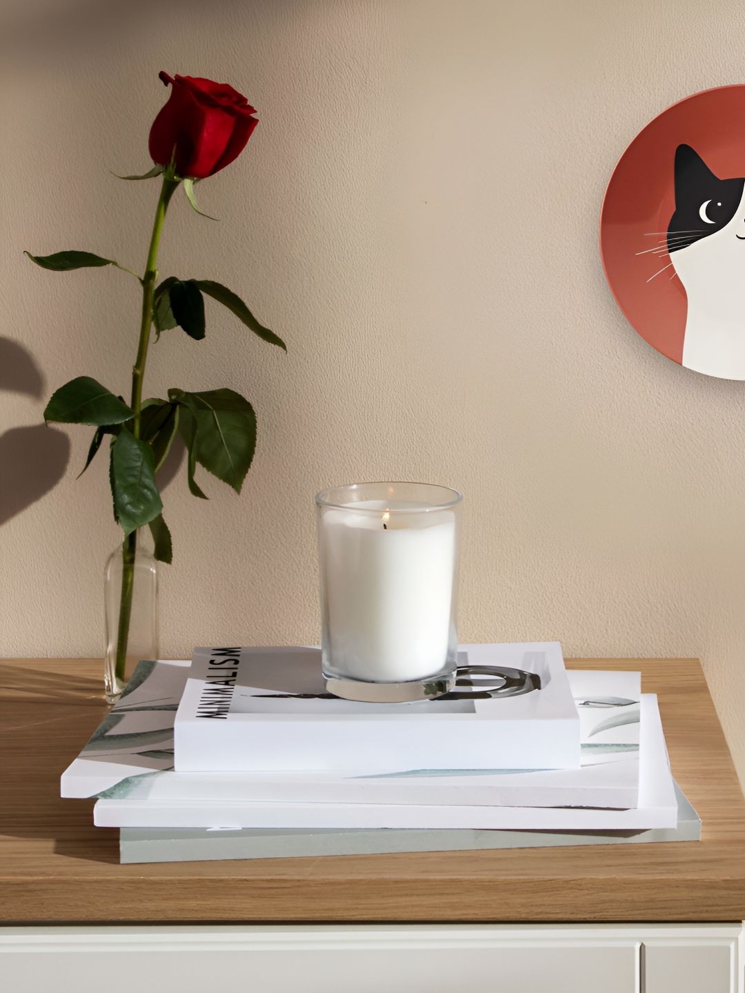 THE QUIRKY HOME White & Black Cat Printed Ceramic Wall Plates-picture-40