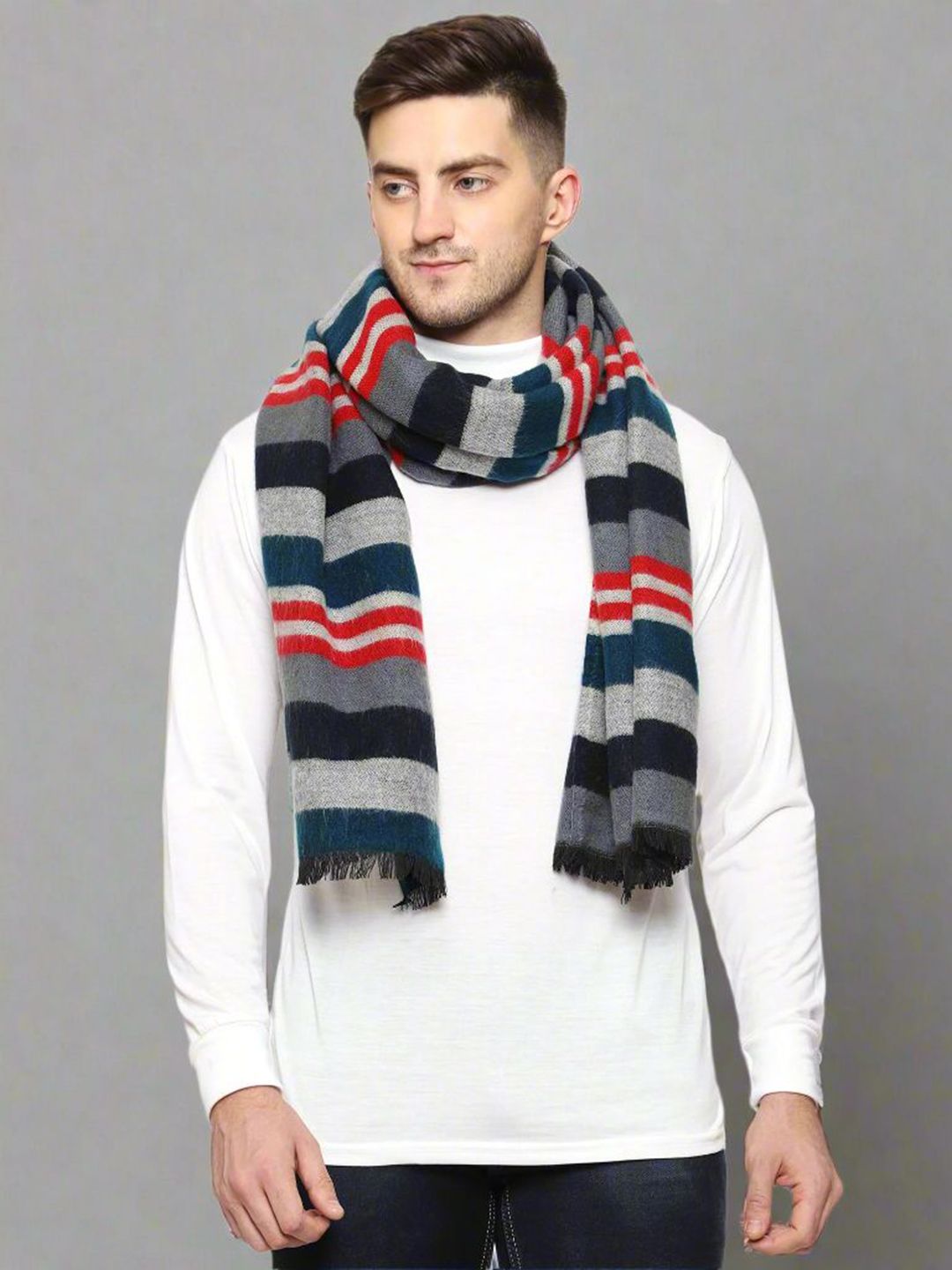 SWI Stylish Men Striped Acrylic Mufflers-picture-33
