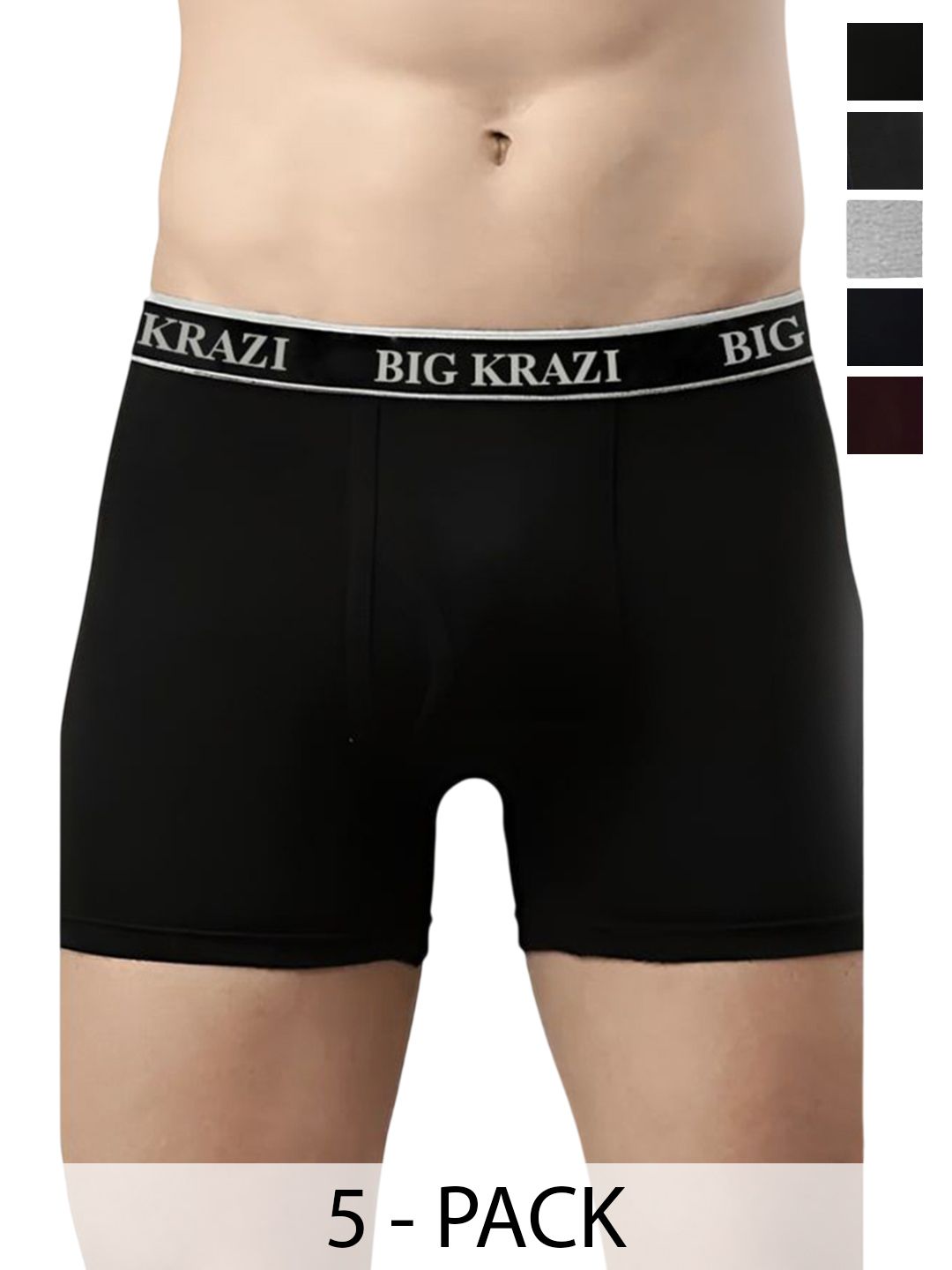 BIG KRAZI Pack Of 5 Mid-Rise Long Trunks HU5-picture-58