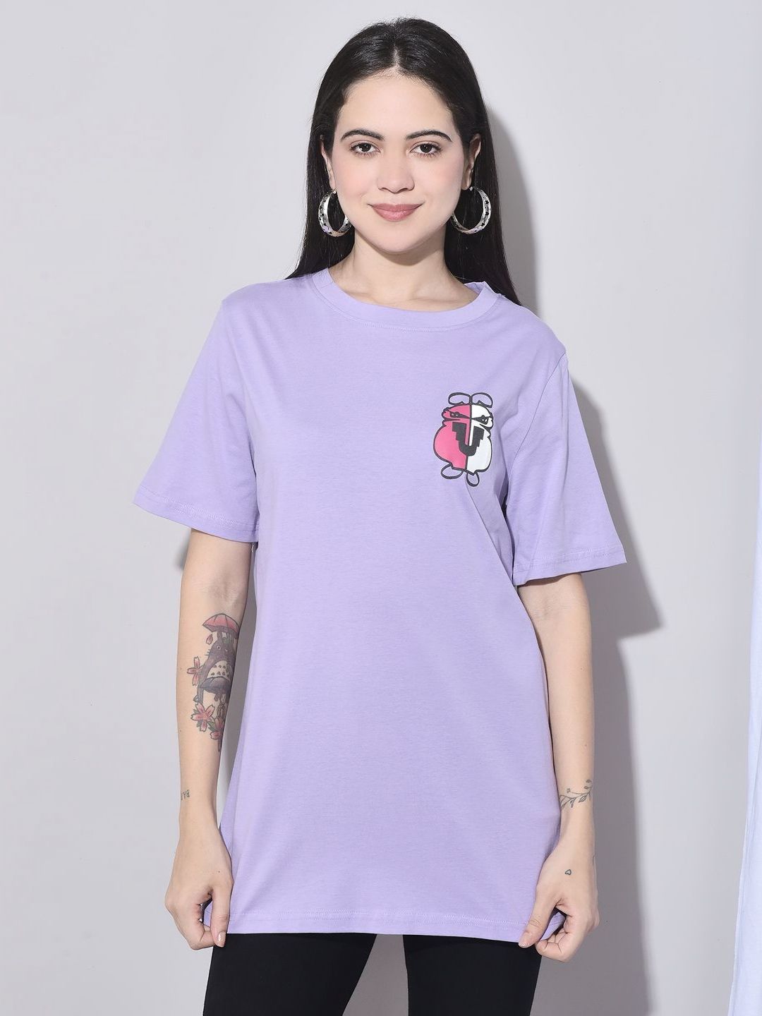 FFU Graphic Round Neck Regular Fit Drop Shoulder Sleeves Printed Cotton Oversized T-shirt-picture-33