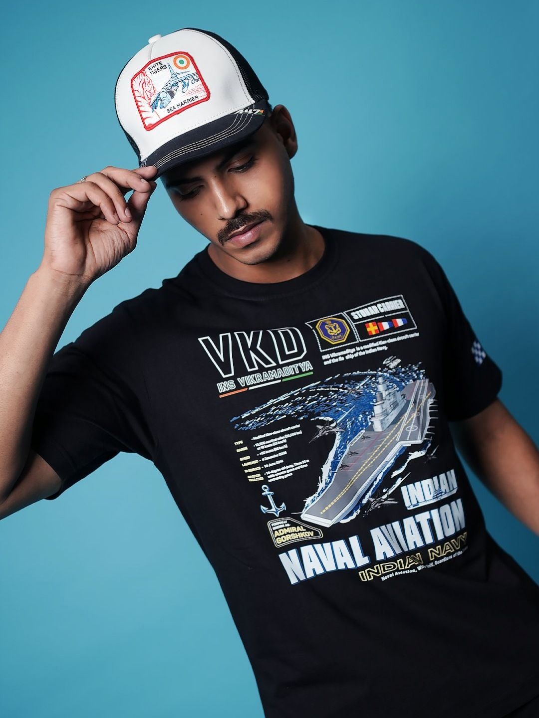 Ascend 47 INS Vikramaditya Black Oversized Tee-picture-23