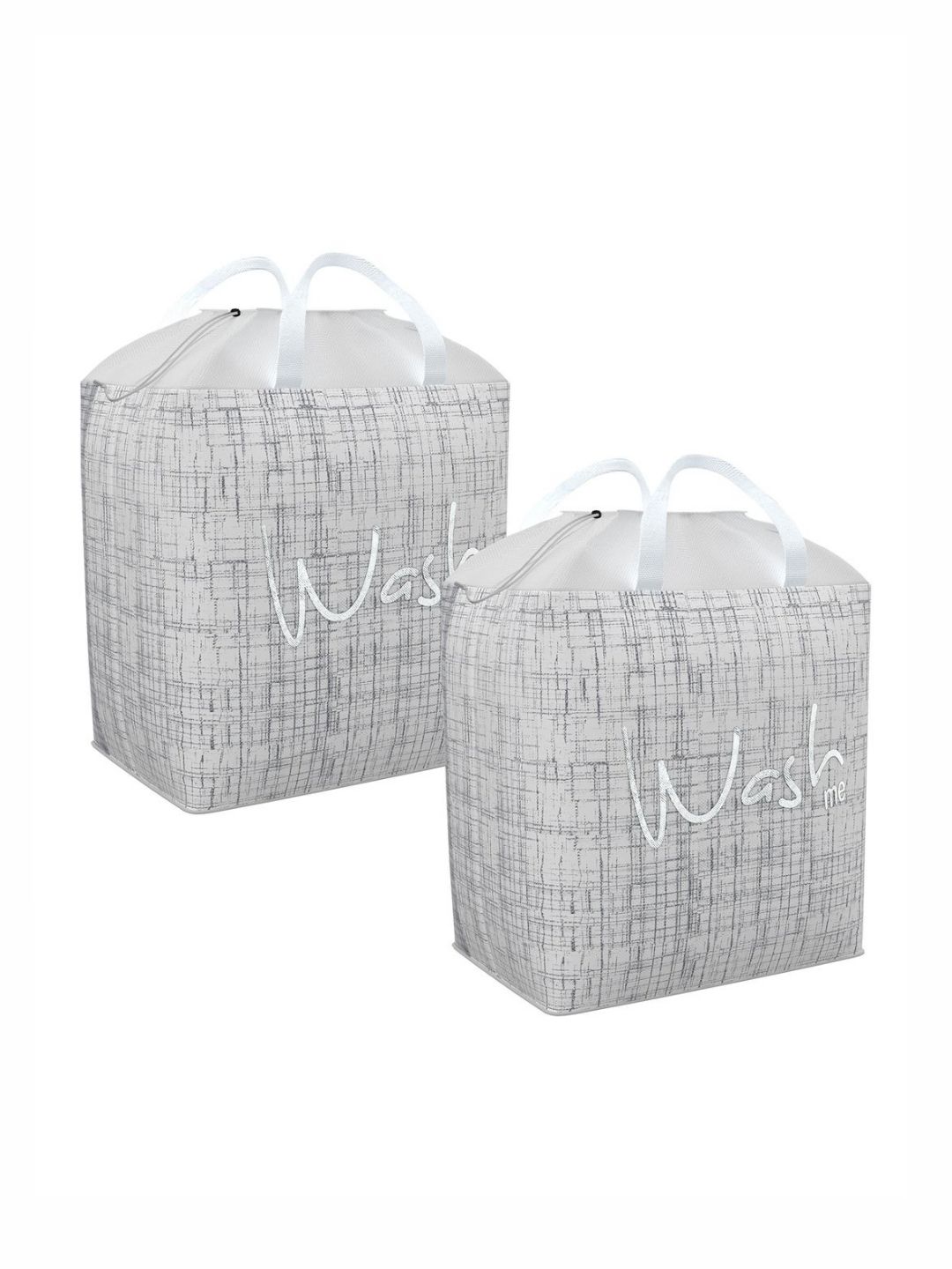 Aura 2Pcs Grey Jute Printed Foldable Laundry Bags With Handles - 106 L Each-image-41