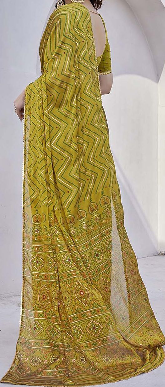 Anouk Chevron Printed Gotta Patti Detailed Saree