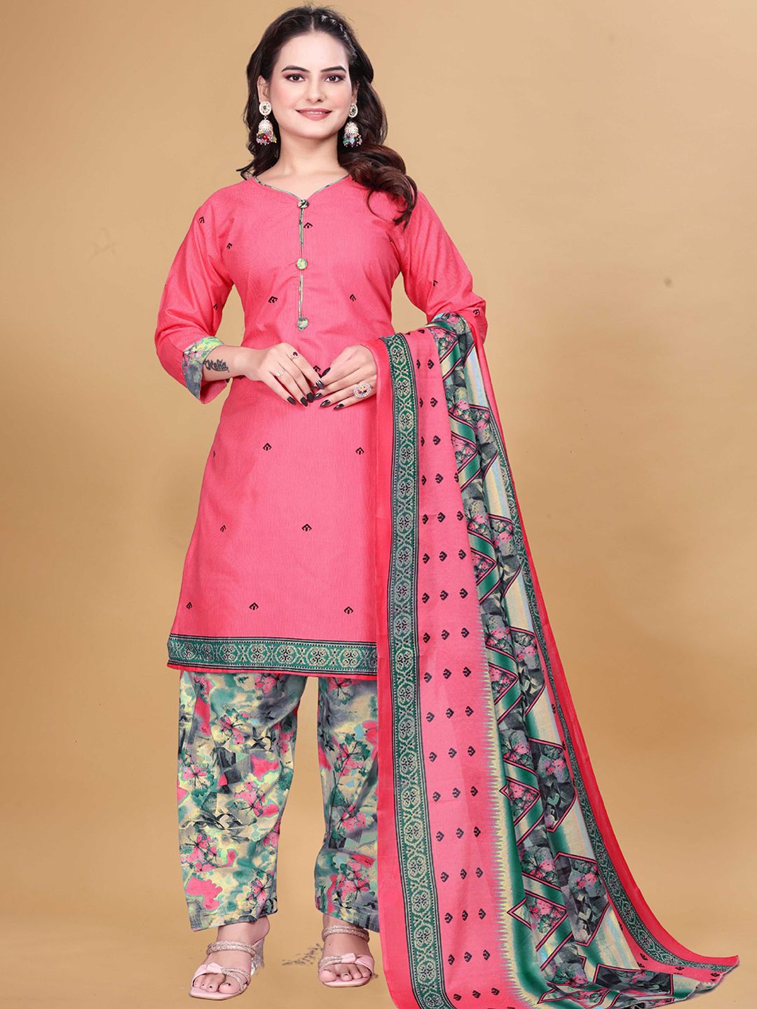 SIMPLYETHNIC Women Ethnic Motifs Printed Kurta with Salwar & Dupatta
