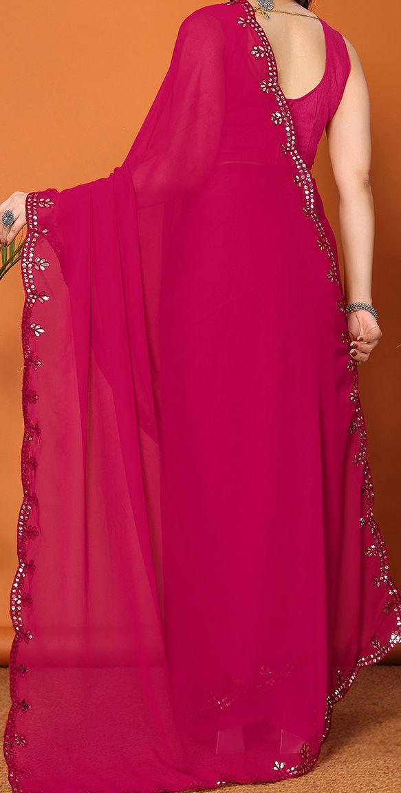 Anouk Women Embellished Mirror Work Saree