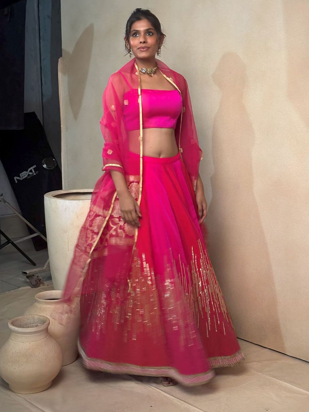Chhaya Gandhi Design Studio Thread Work Ready to Wear Lehenga & Blouse & Dupatta-image-30
