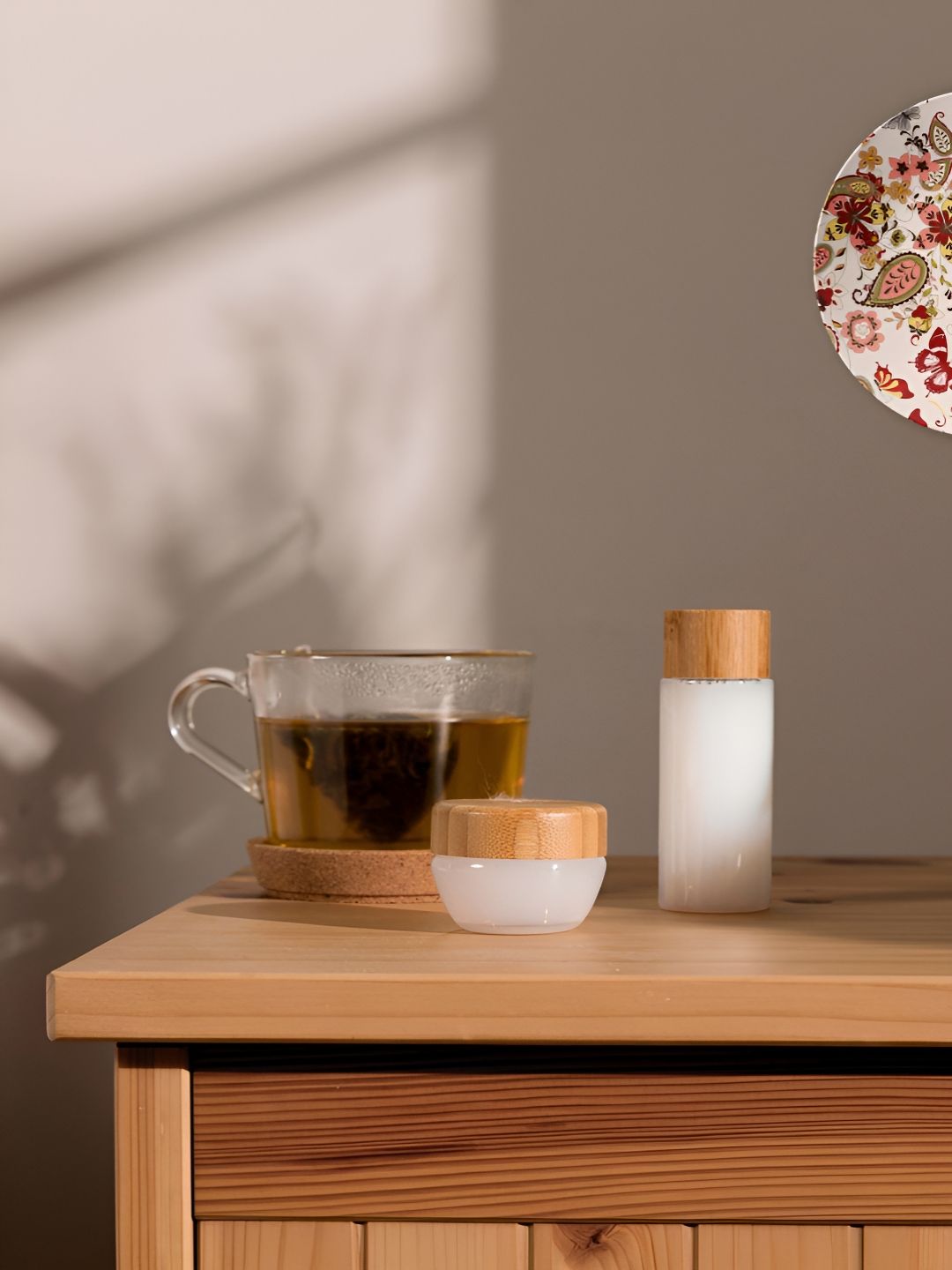 THE QUIRKY HOME White Bohemian Butterfly Floral Printed Ceramic Decorative Wall Decor-picture-37